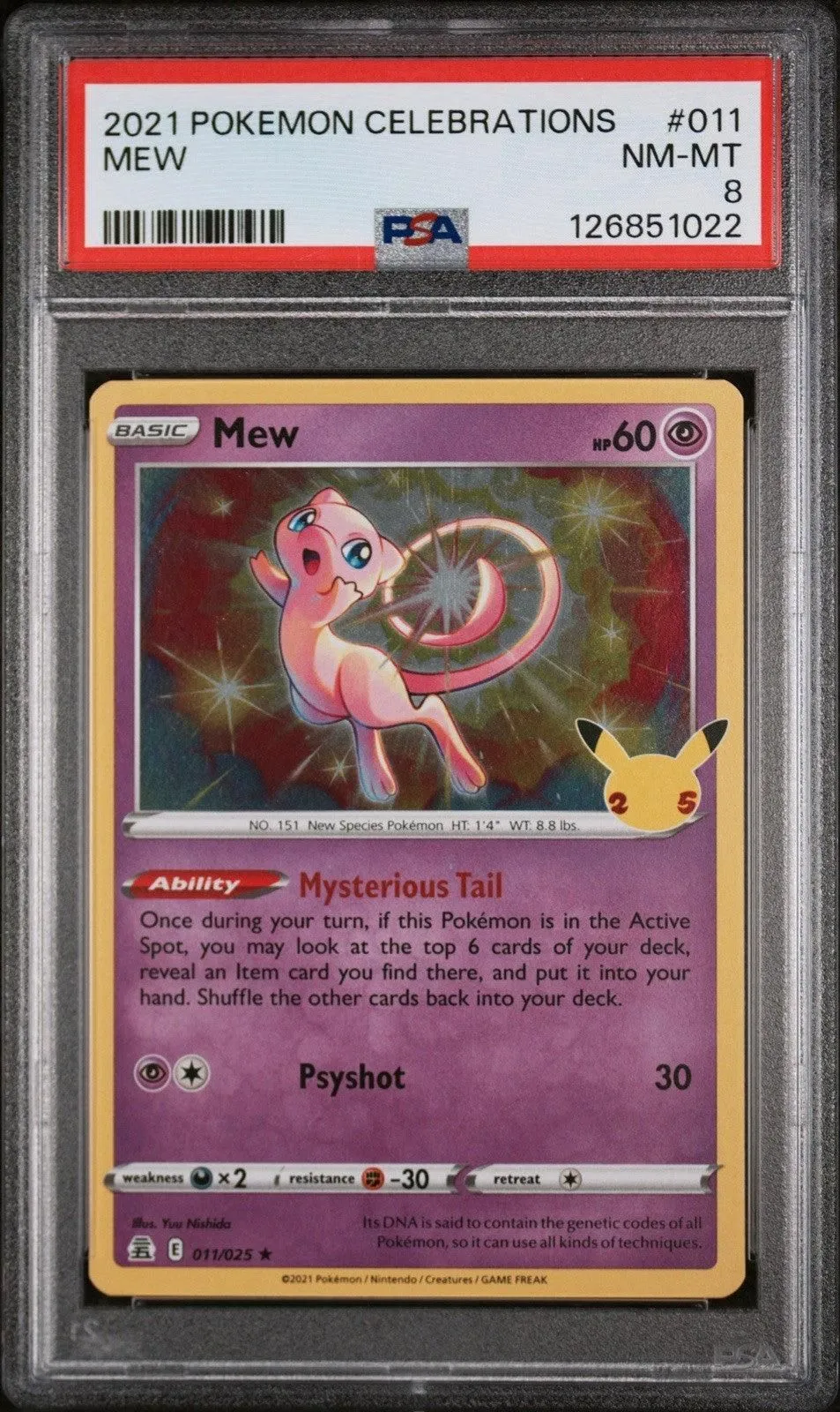 Pokemon! - Mew - Celebrations - 011/025 - PSA8
