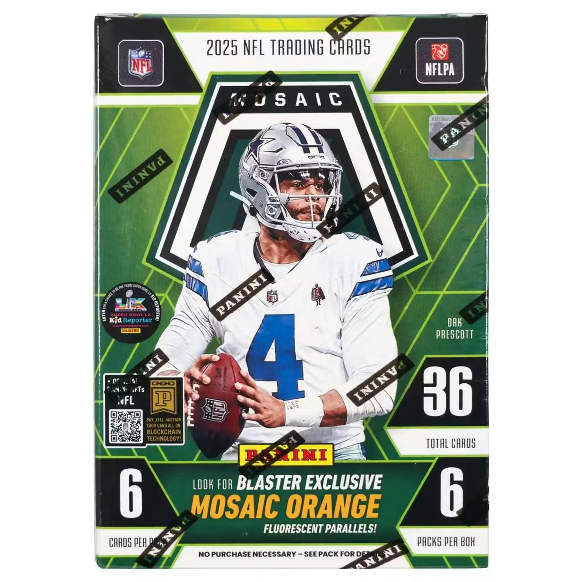 2025 Panini Mosaic NFL Football Blaster Box (Orange Parallels) (SEALED)