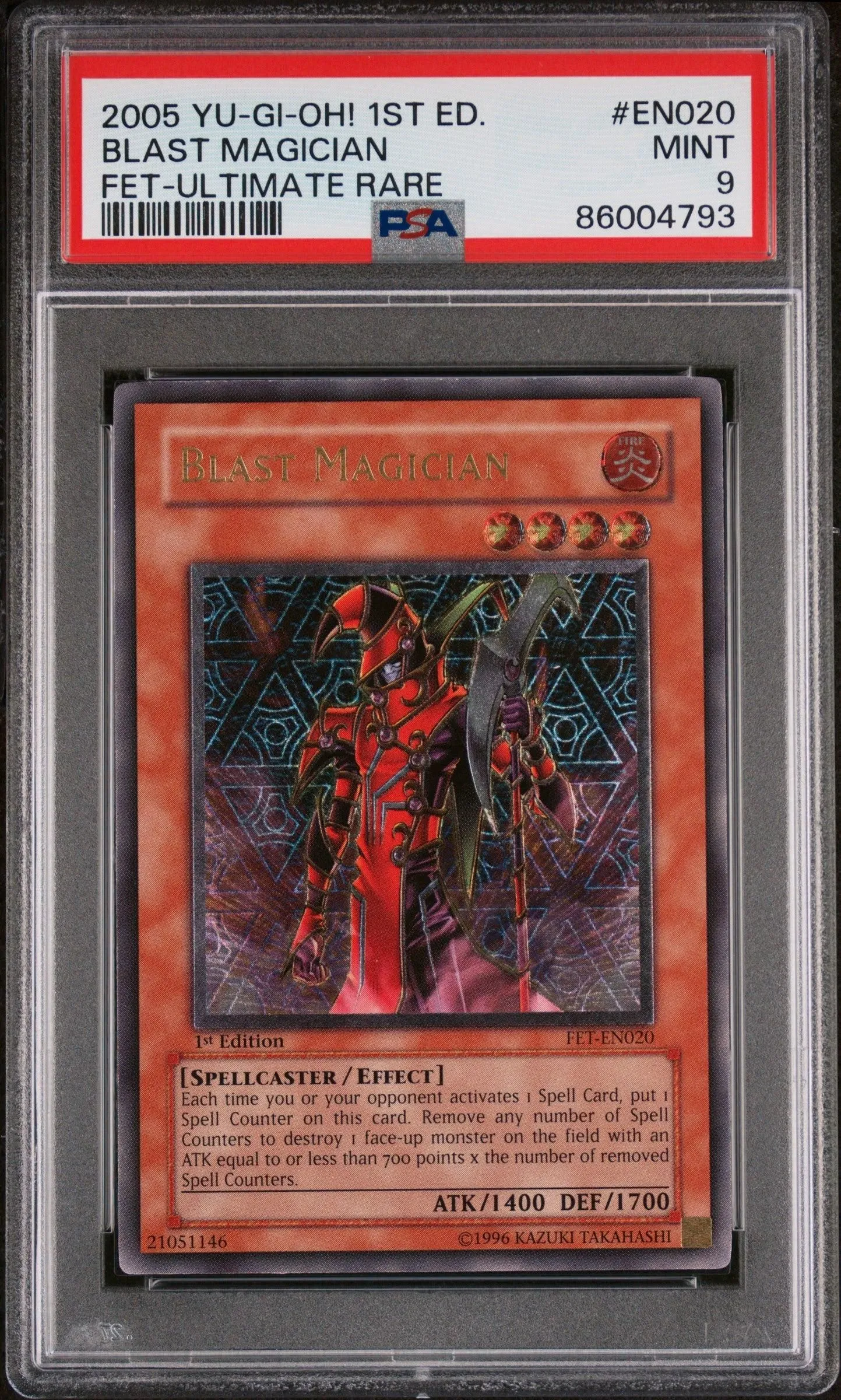 PSA 9 2005 YU-GI-OH! FET #EN020 BLAST MAGICIAN - 1ST EDITION ULTIMATE RARE