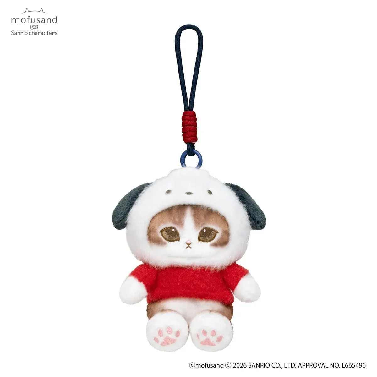 POCHACCO mofusand x Sanrio Characters "Potefuwa Plush Mascot Keychain"