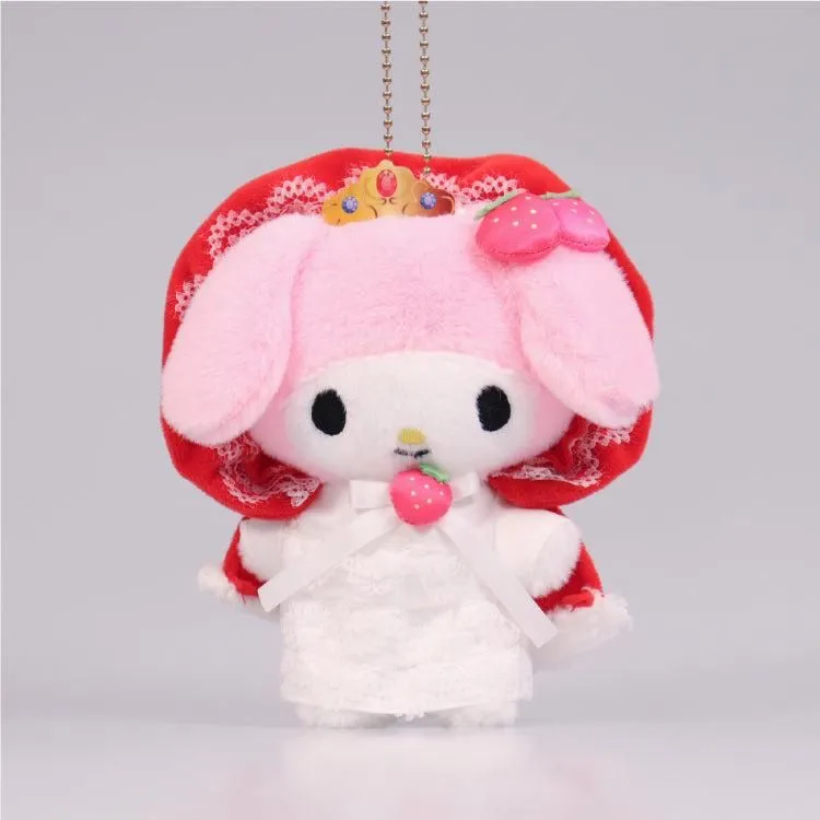 MY MELODY Sanrio Strawberry News 50th Anniversary "Ichigo Princess Munyugurumi" Plush Mascot Keychain