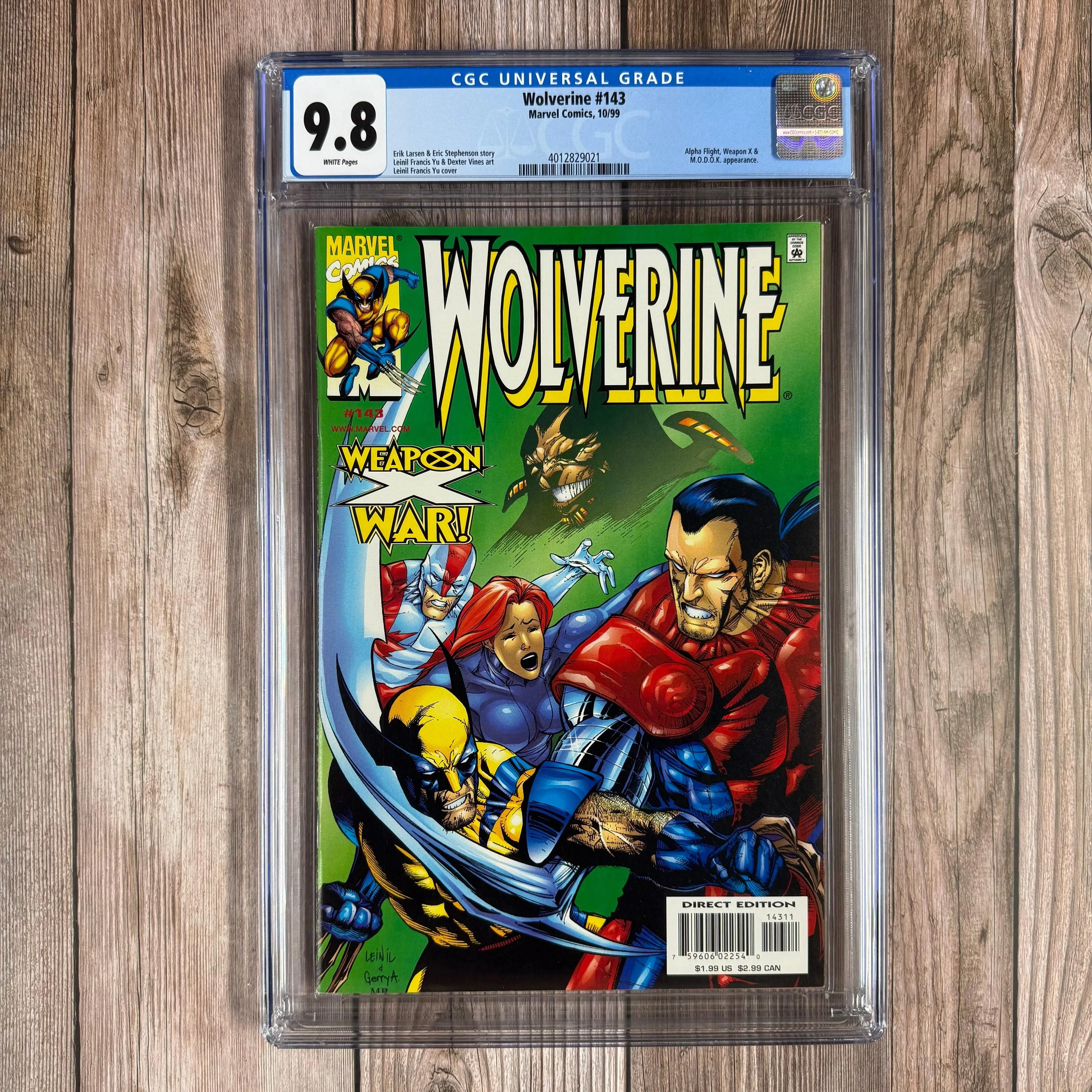 Wolverine #143 CGC 9.8 WP Cover art by Leinil Francis Yu (Cert 9021)