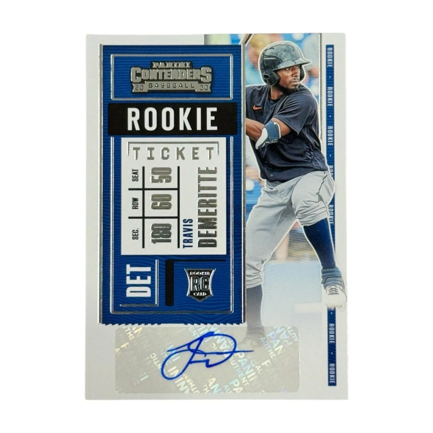 Travis Demerite 2020 Panini Contenders Auto Rookie RC Baseball Card #160