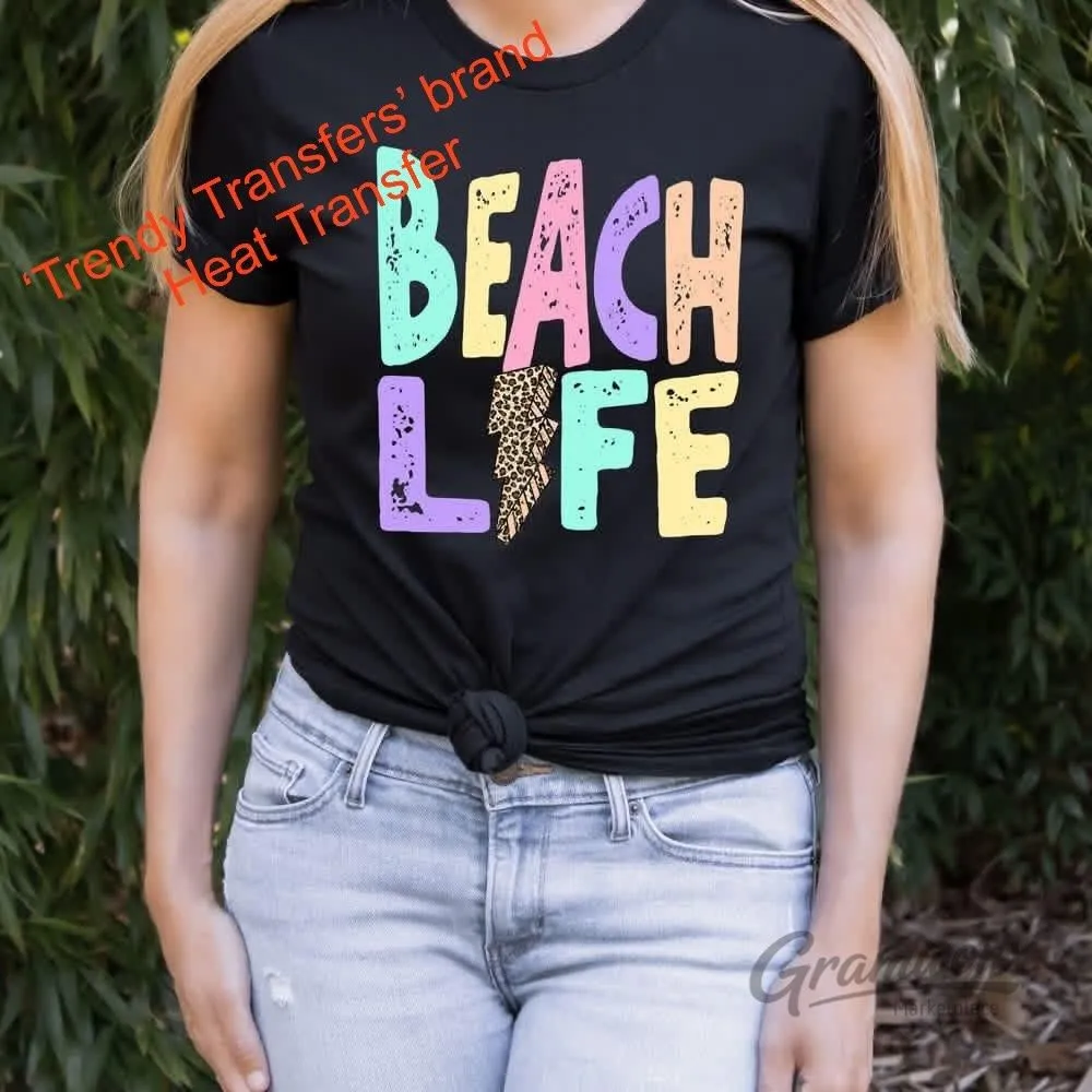 Beach Life - Bolt - Screen Print Transfer