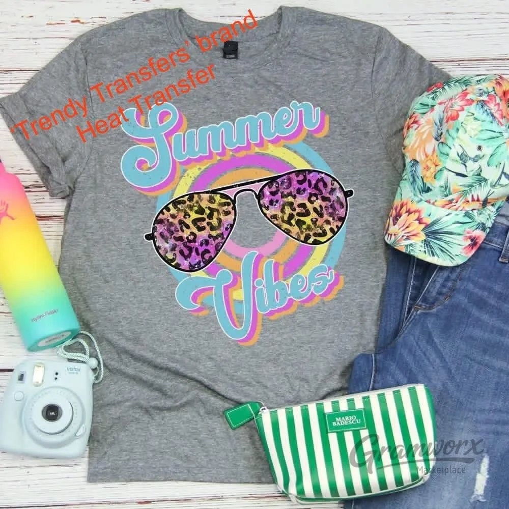 Summer Vibes Screen Print Transfer