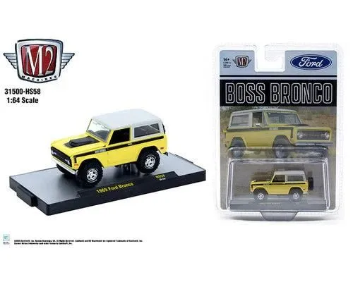 M2 Machines 1969 Ford Bronco "Boss Bronco" (Yellow) – Hobby Exclusive