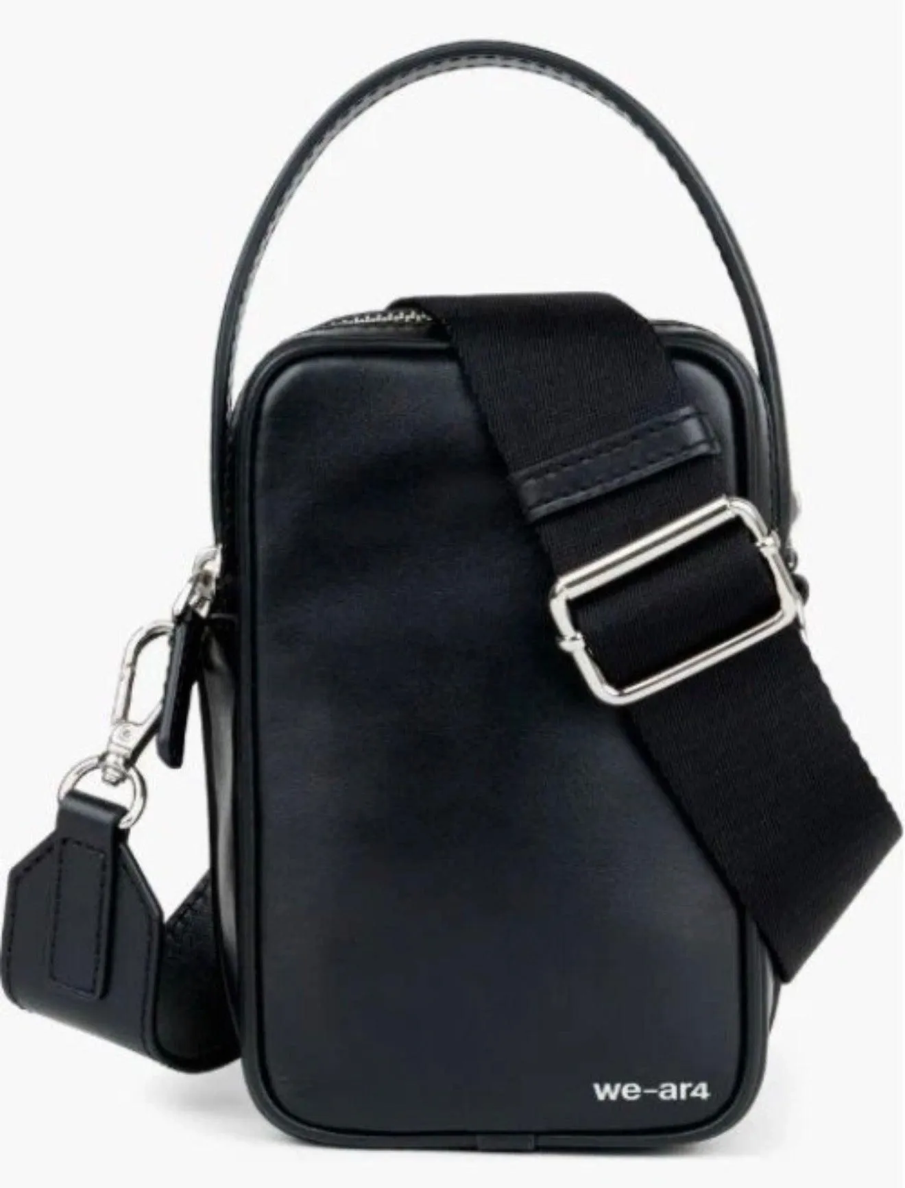 WE-AR4 Black Leather Crossbody Bag | Minimalist Compact Designer Bag | New