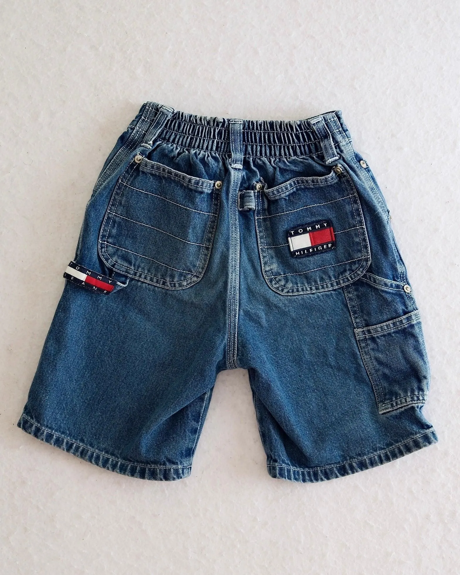 Vintage Tommy Hilfiger Kids Denim Cargo Shorts: Size 5
