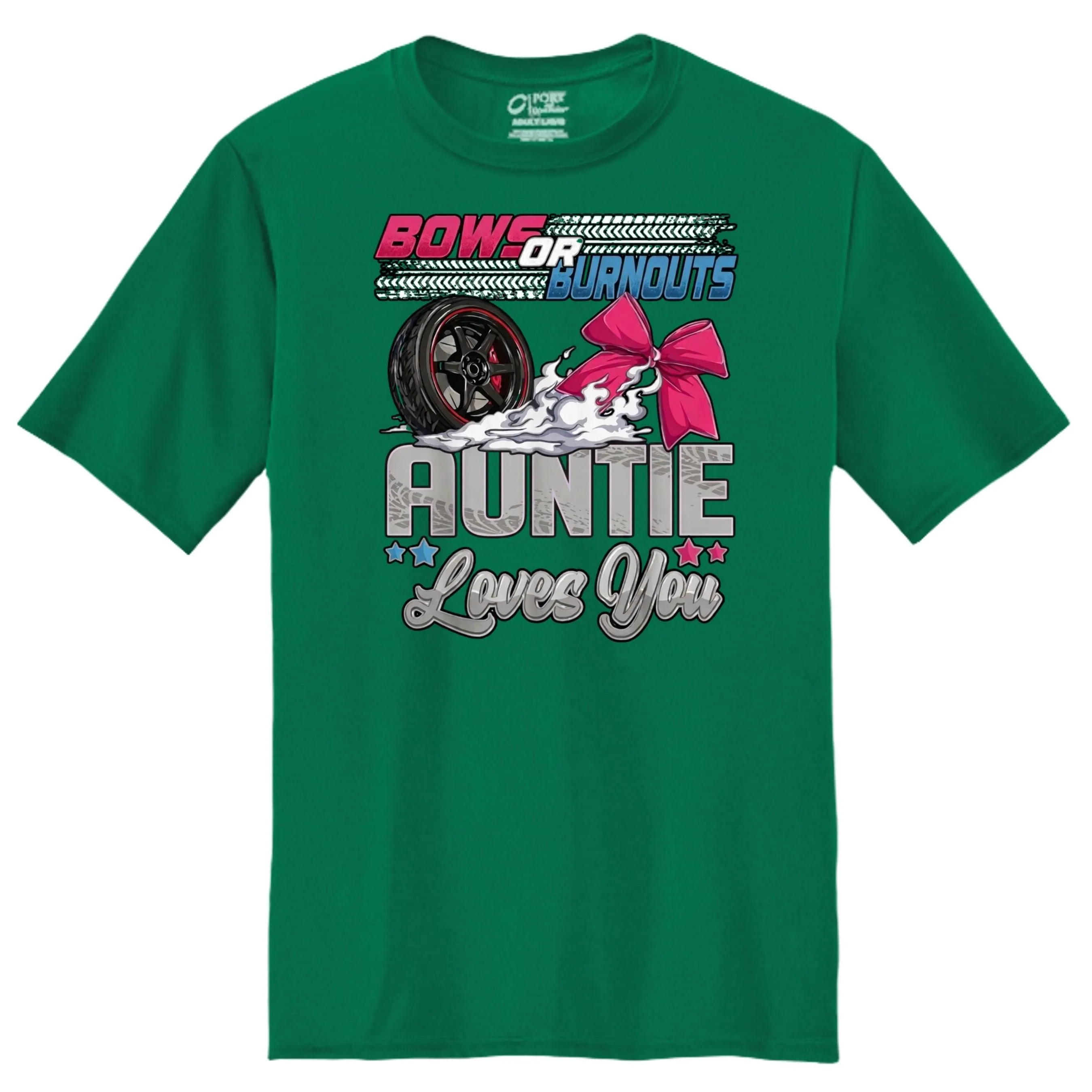 Bows Or Burnouts Auntie Loves You Graphic Tee Shirt
