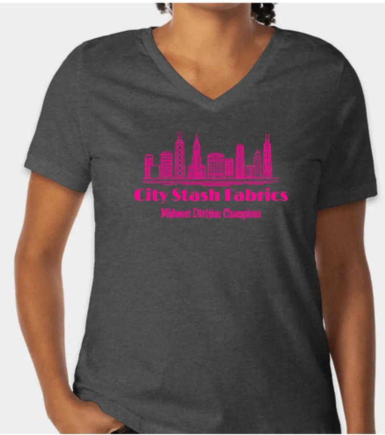 City Stash Fabrics Women's Small Dark Grey T-Shirt (MidWest)