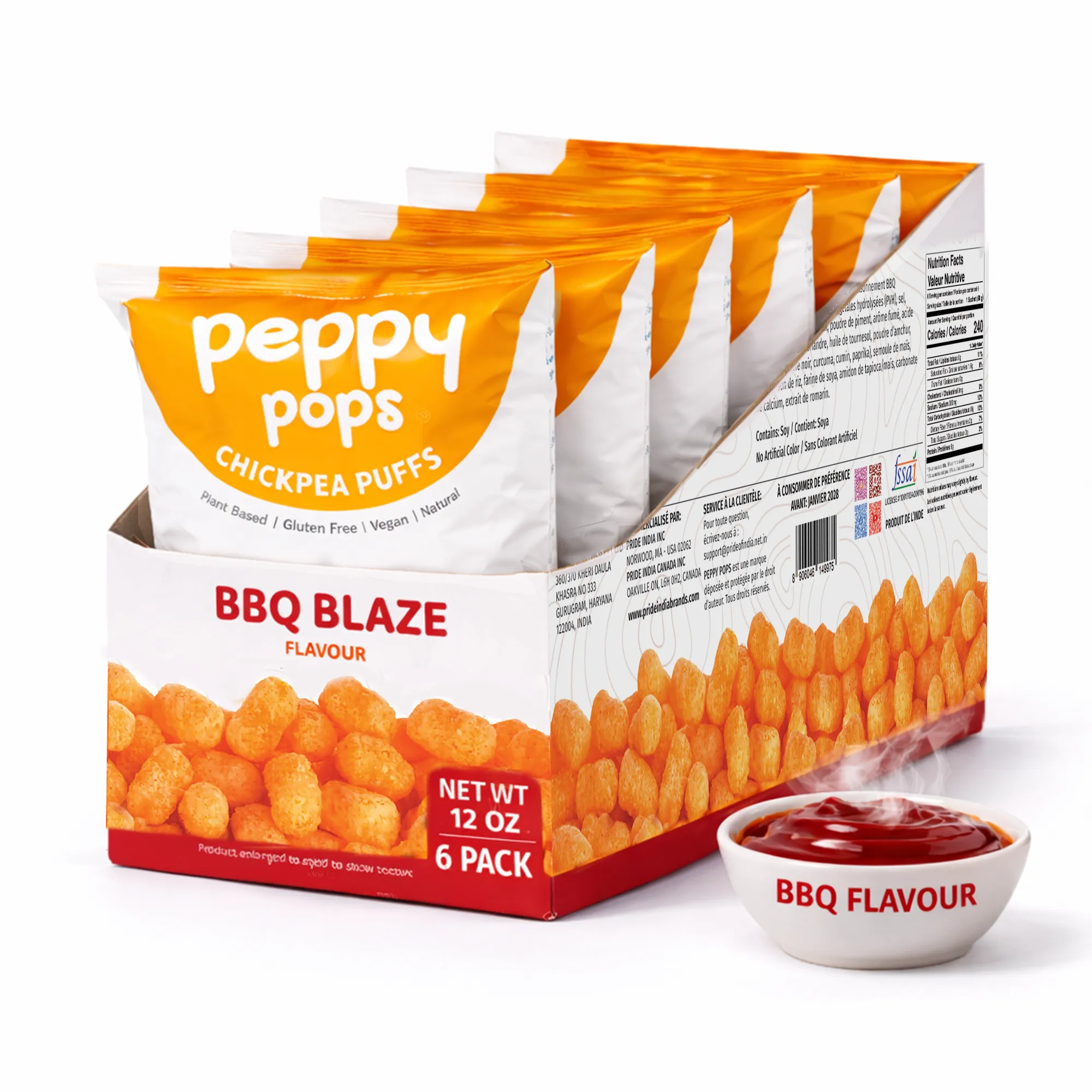 BBQ Chickpea Puffs Protein Snack - 6 PACK