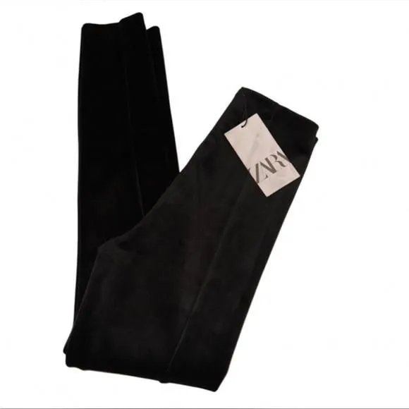 Product image for Zara NWT women’s black velvet leggings