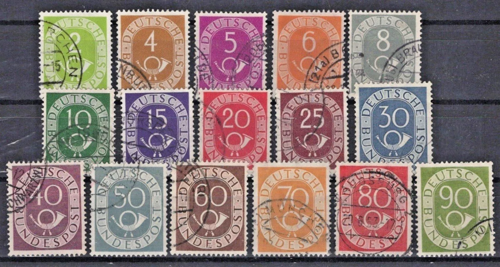 Germany 670-685 Used FVF 1951 Numerals & Post Horn ZAYIX