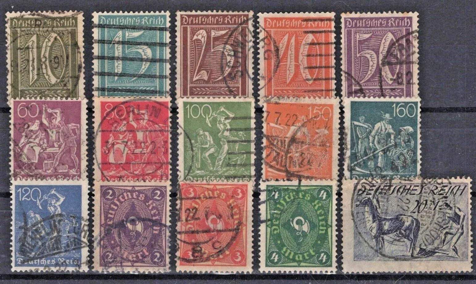 Germany 138\\155 Used FVF 1921 Iron Workers Miners Farmers ZAYIX