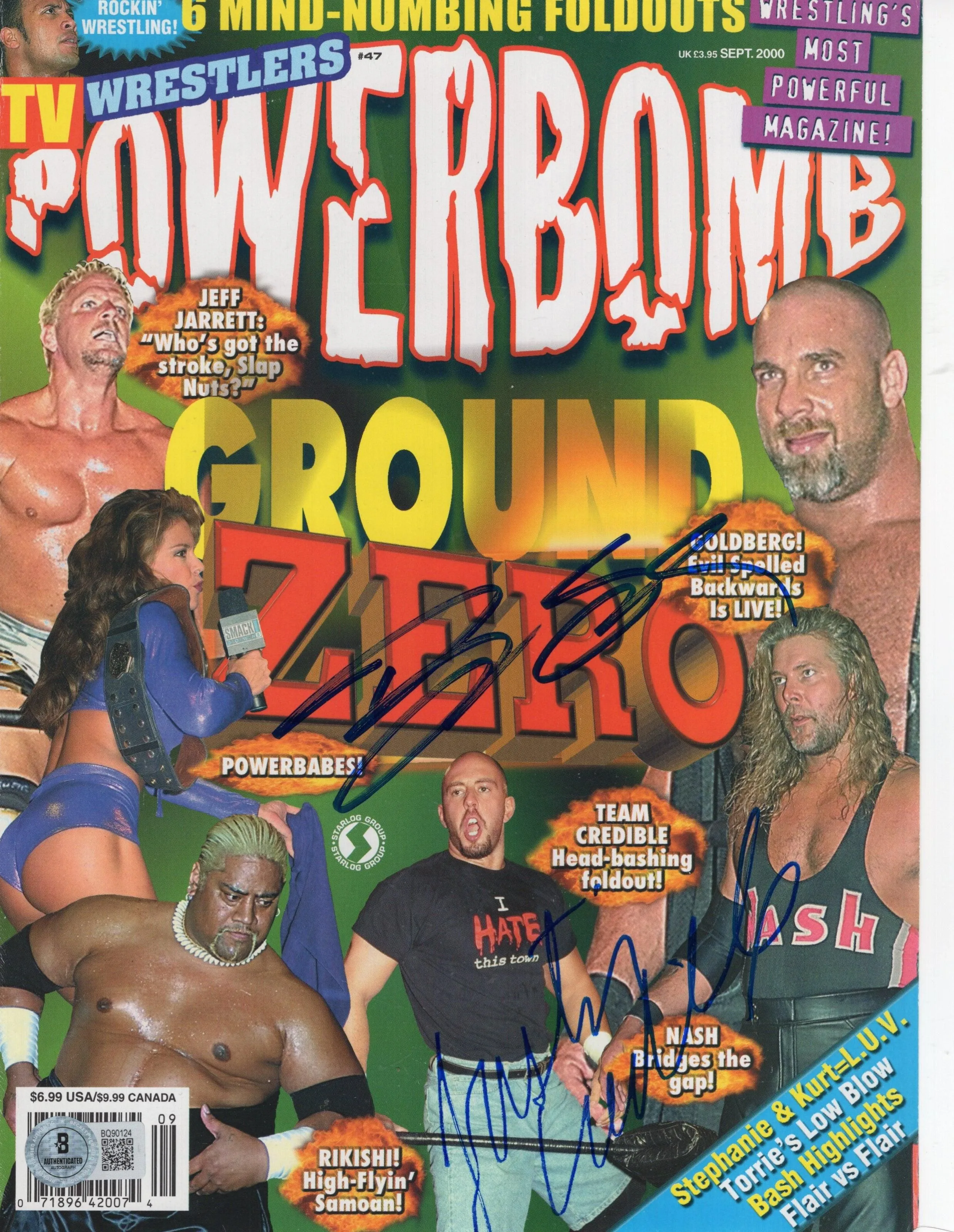 Bill Goldberg Justin Credible magazine cover only) BAS Beckett COA signed auto autographed