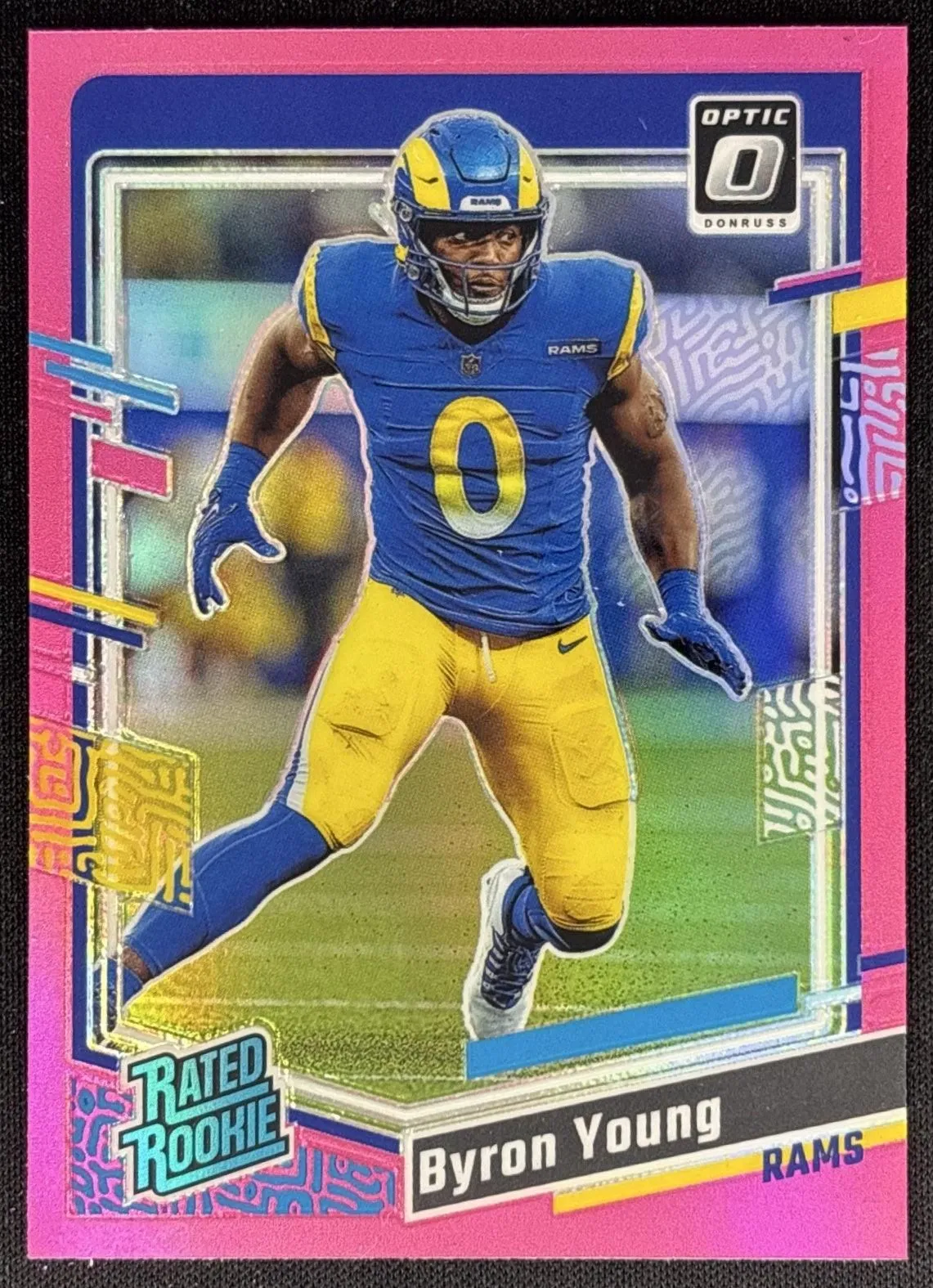 Byron Young 2023 Panini Donruss Optic Pink Prizm Rams