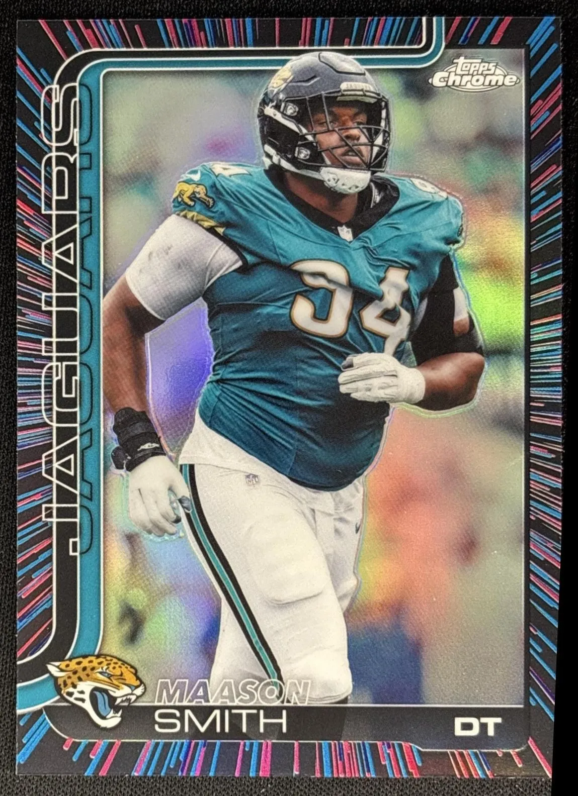 Maason Smith 2025 Topps Chrome Neon Pulse Refractor Jaguars