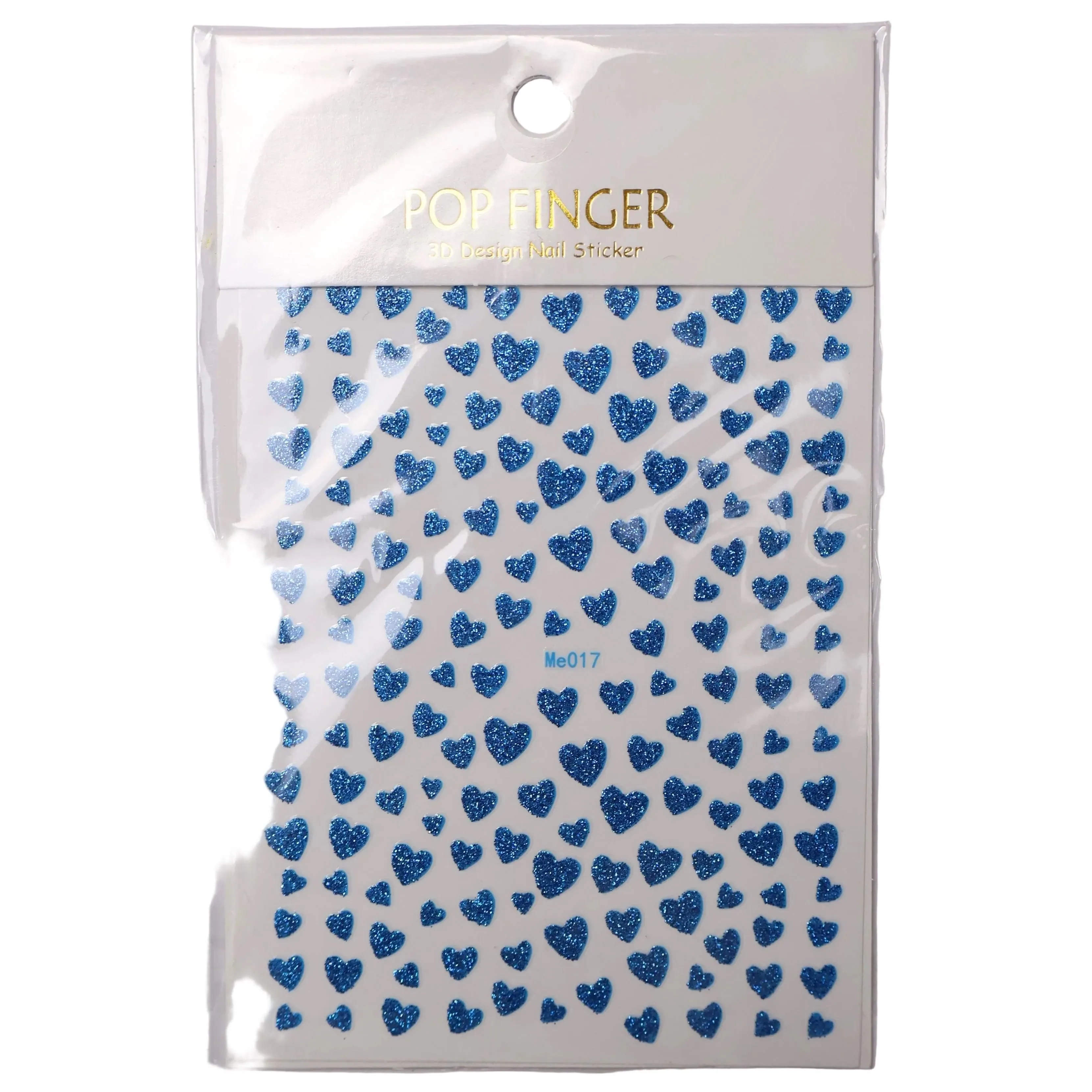 Blue Heart Glitter Stickers