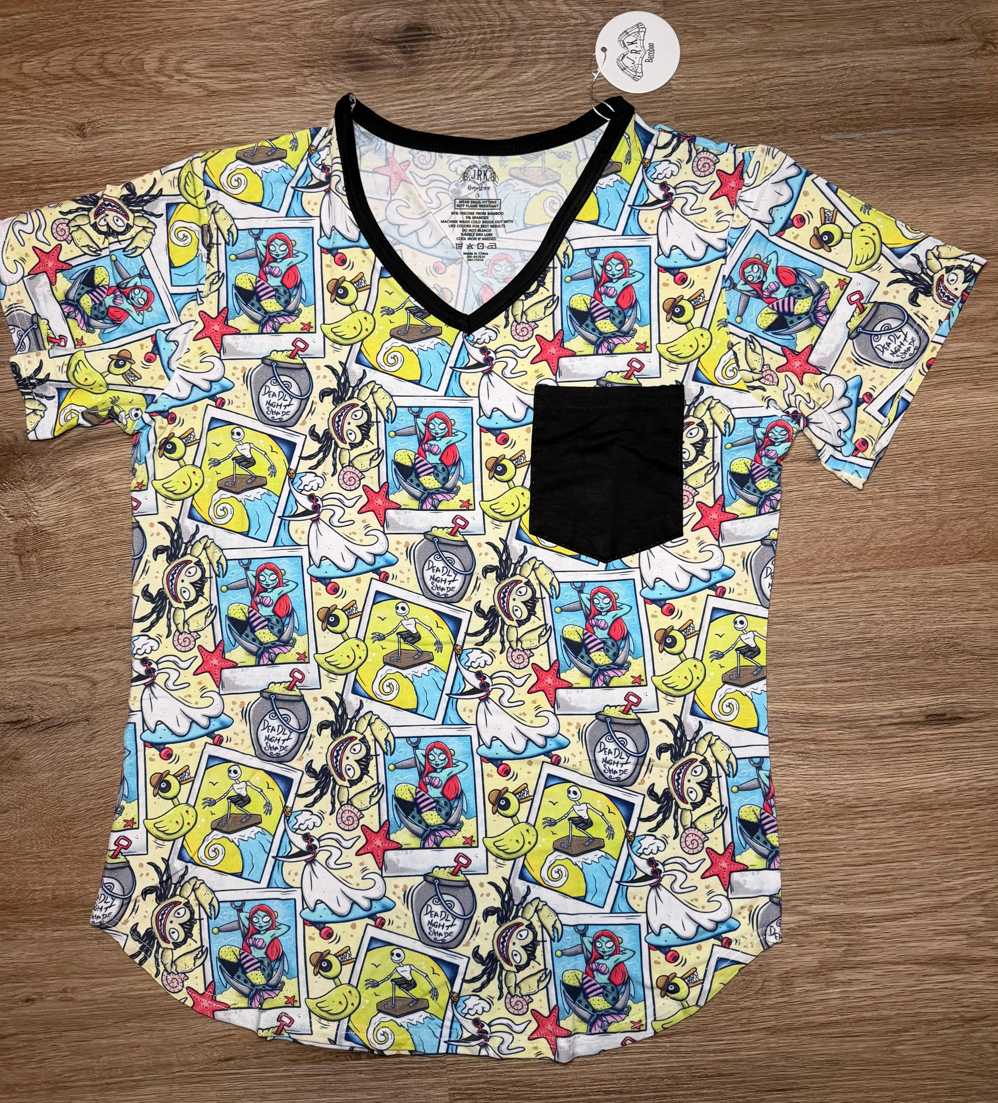Nightmare Before the Beach  - V-Neck Pocket Tee