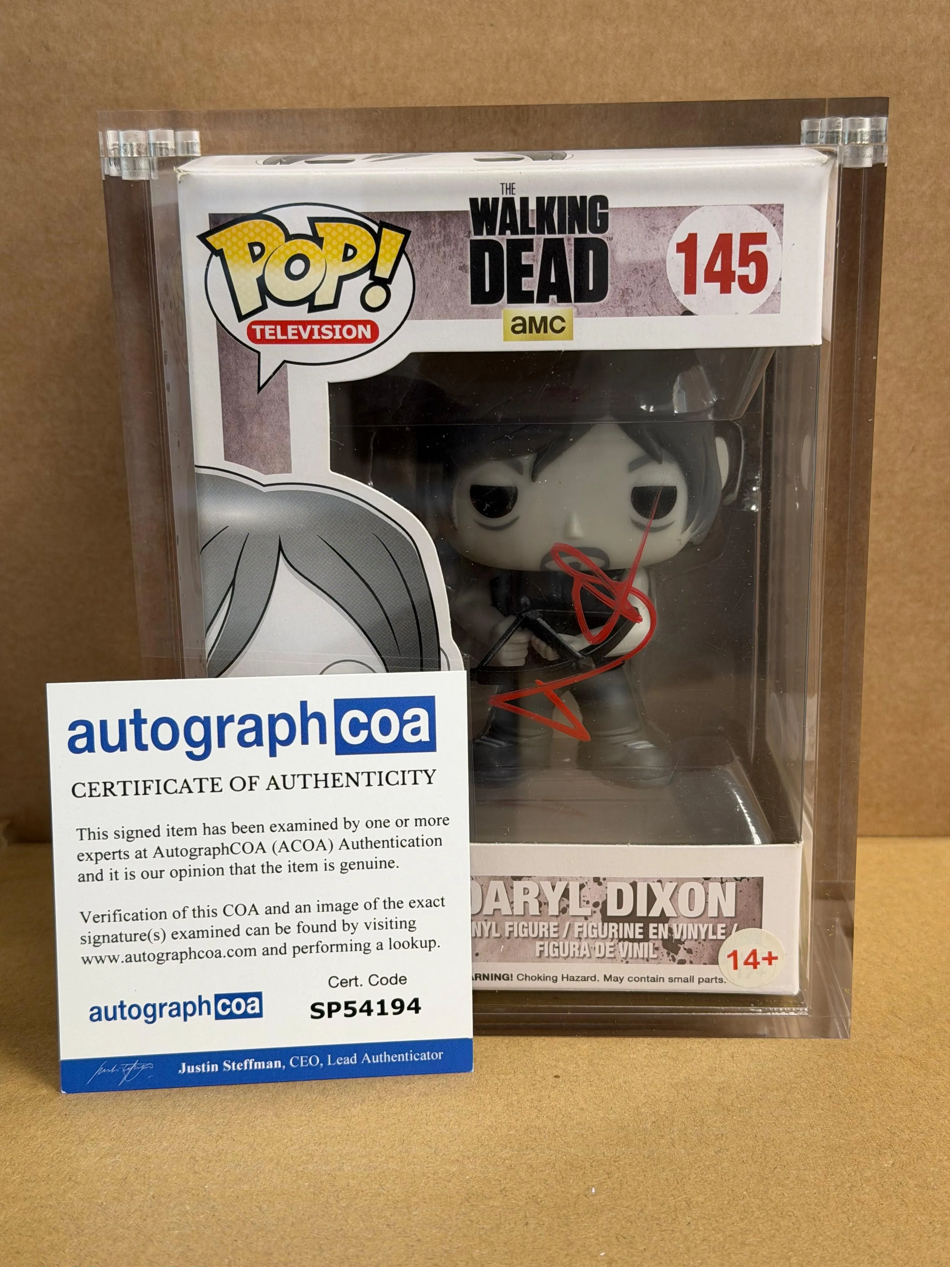 Funko Pop! Television The Walking Dead Daryl Dixon Signed Norman Reedus COA #578