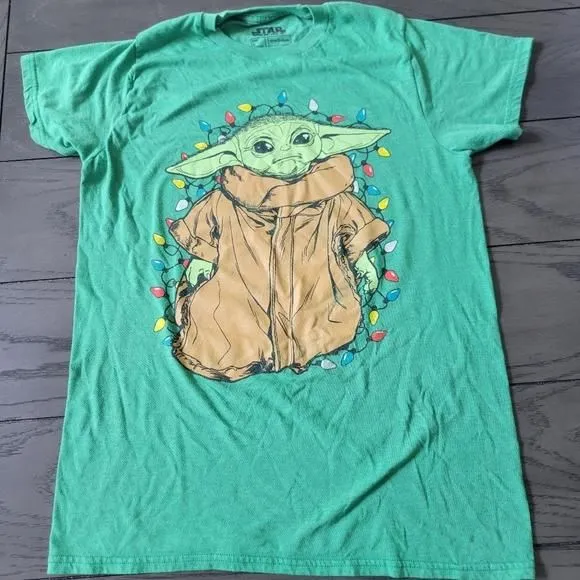 Product image for Star wars baby yoda Christmas shirt adult small unisex Mens Women's