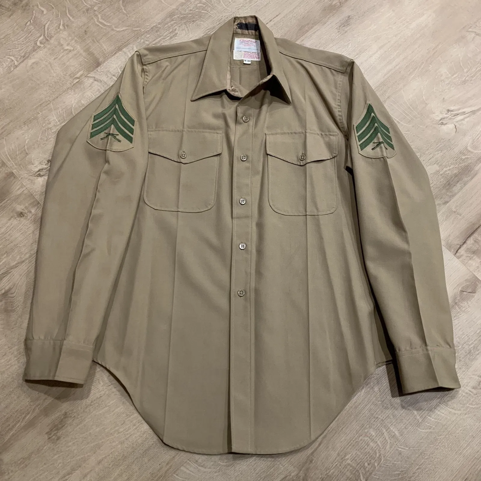 Vintage Creighton USMC Button Up Long Sleeve Uniform Shirt Sz 16-34 Sgt E-5  Rank - pre-owned---good - Creighton  Whatnot: Shop, Sell, Connect