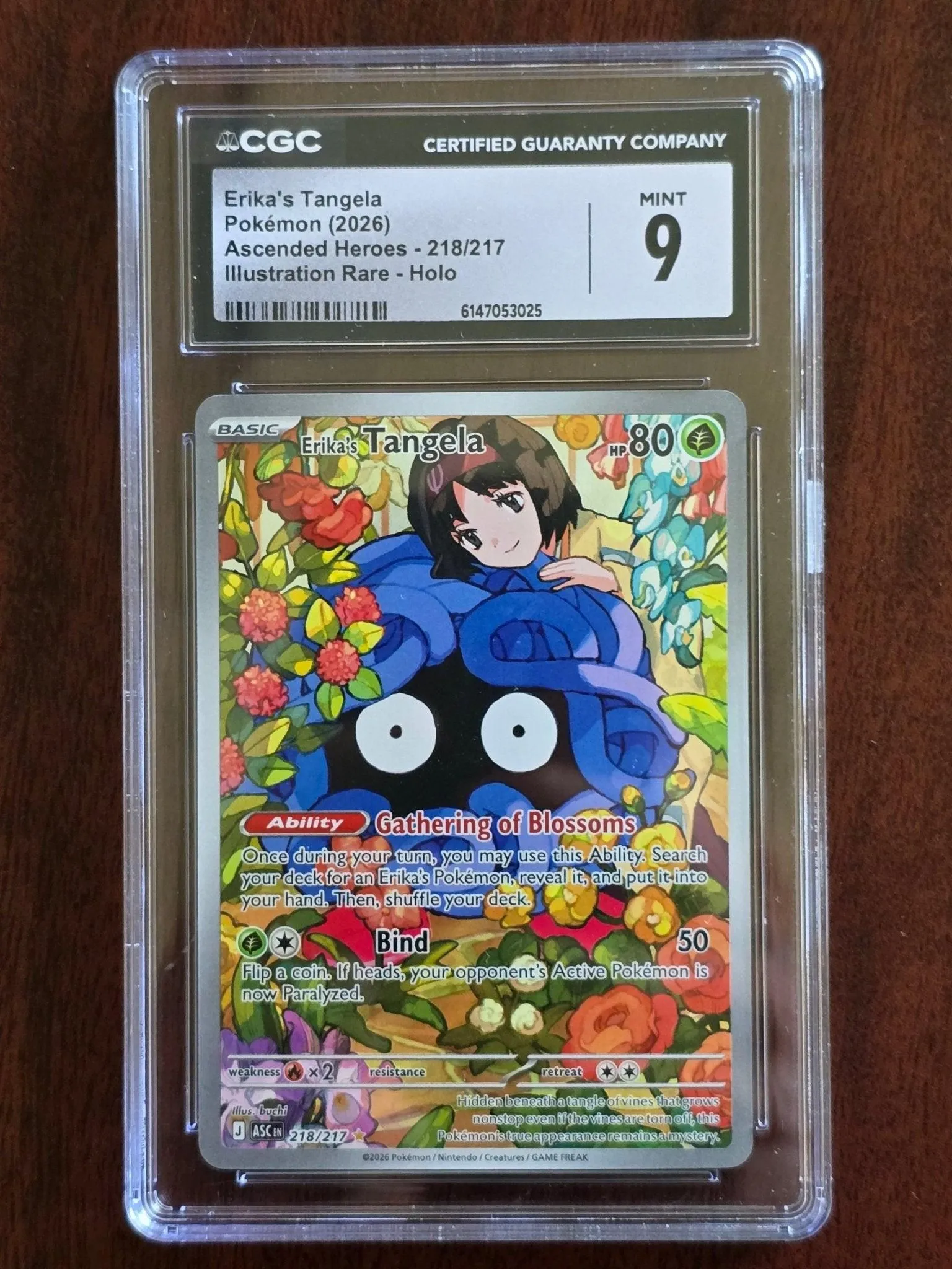 Erika's Tangela #218/217 Illustration Rare Holo — Ascended Heroes (2026) — CGC 9 Mint