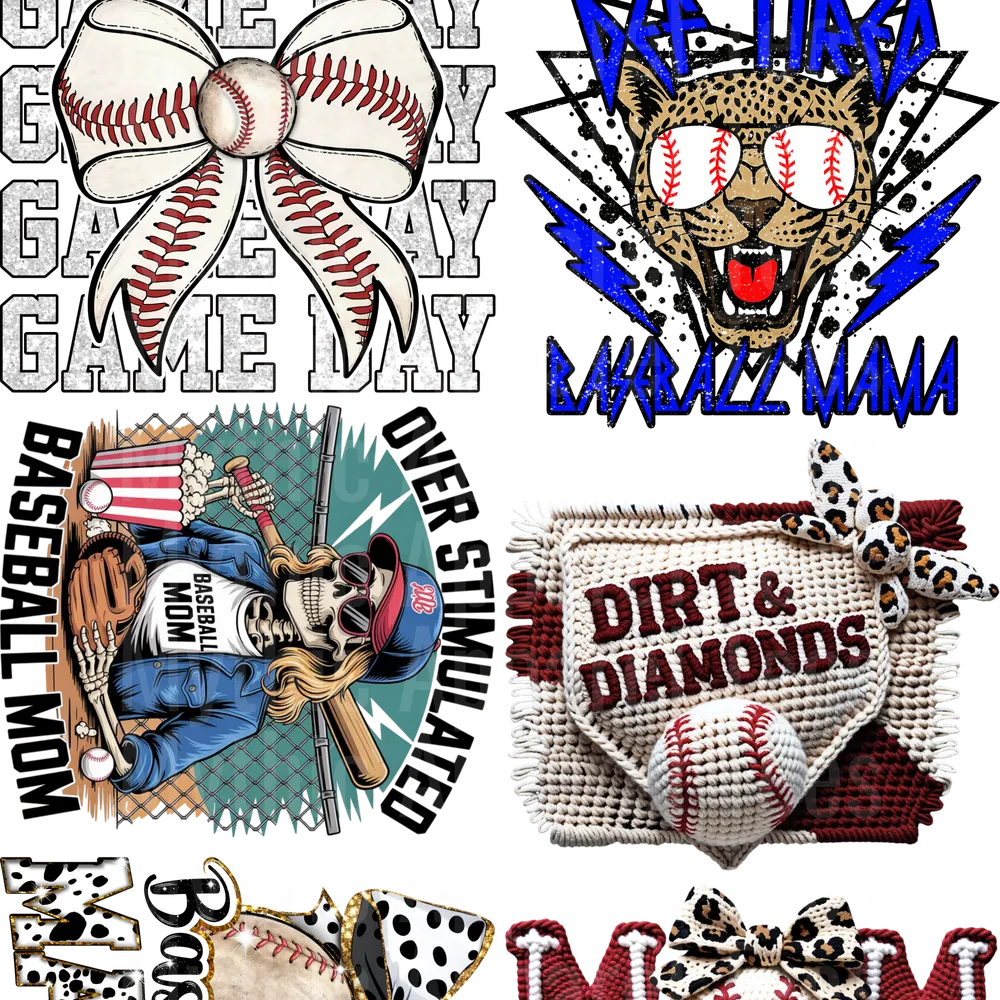Baseball 2 GANG SHEET 10 FULL SIZE IMAGES