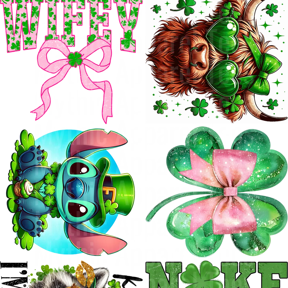 St Patricks Day GANG SHEET 10 FULL SIZE IMAGES