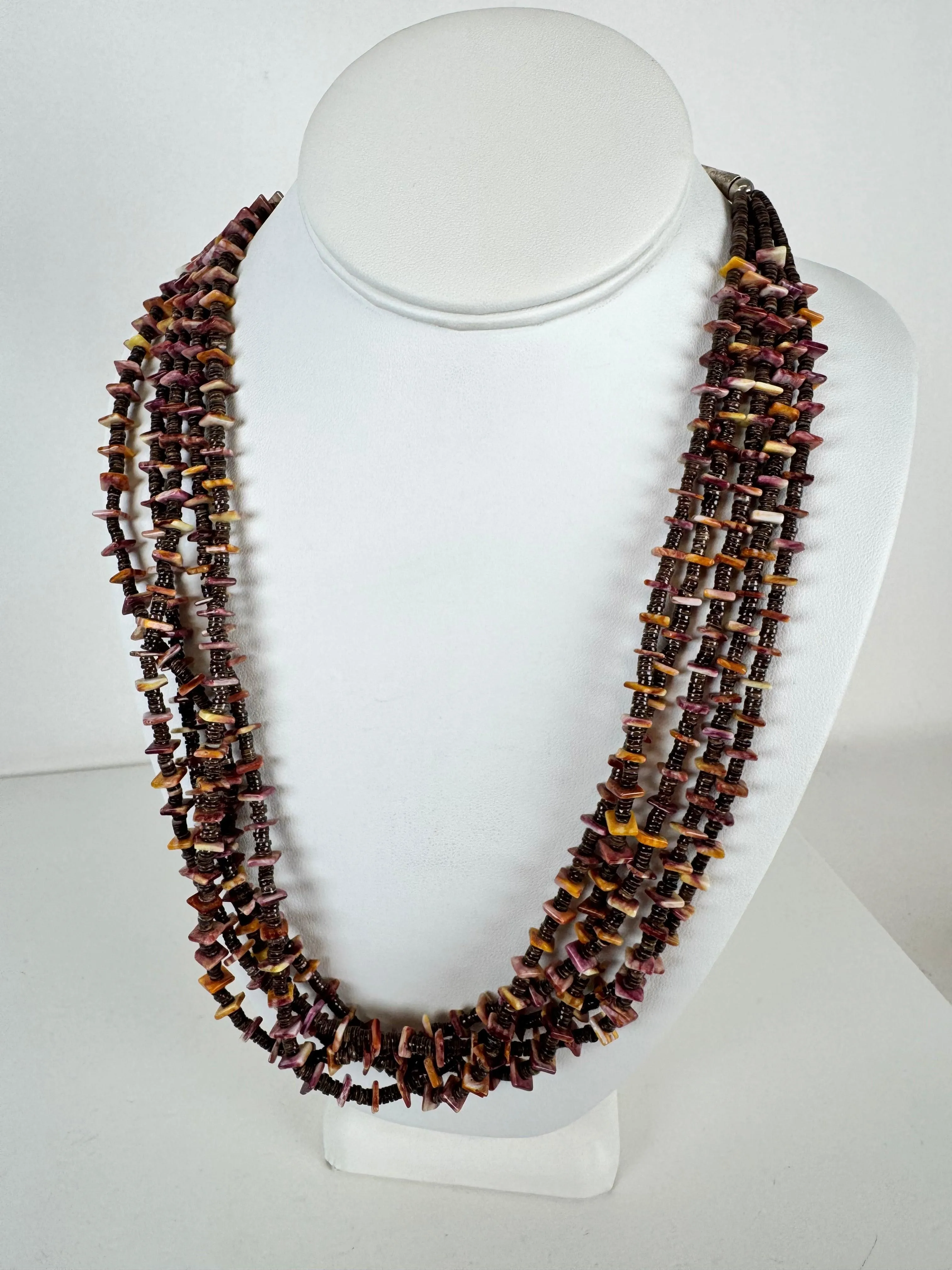 MULTISTRAND PURPLE SPINY OYSTER NECKLACE 25-28"  (LN 21)