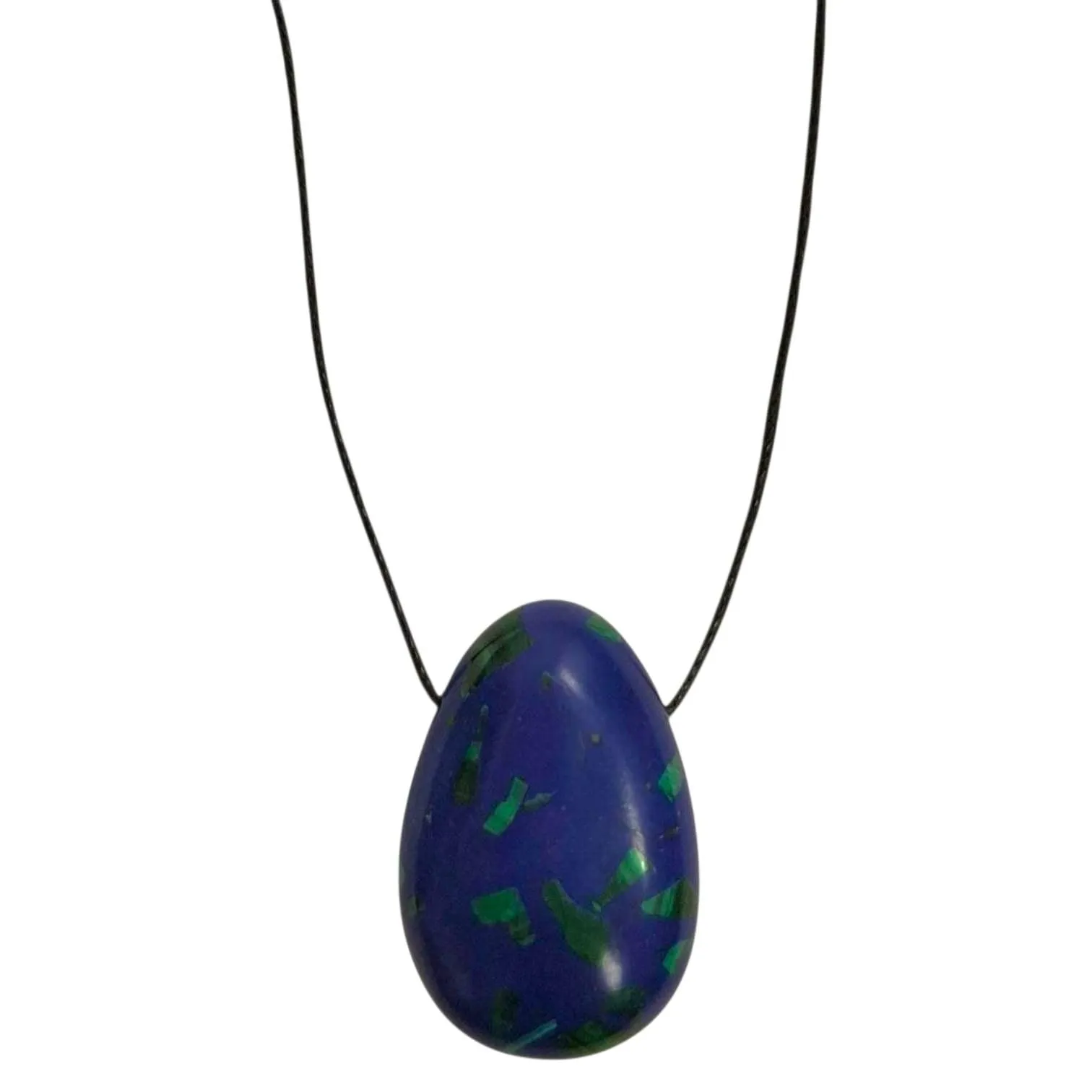 Azurite in Malachite Drilled Tumble Stone