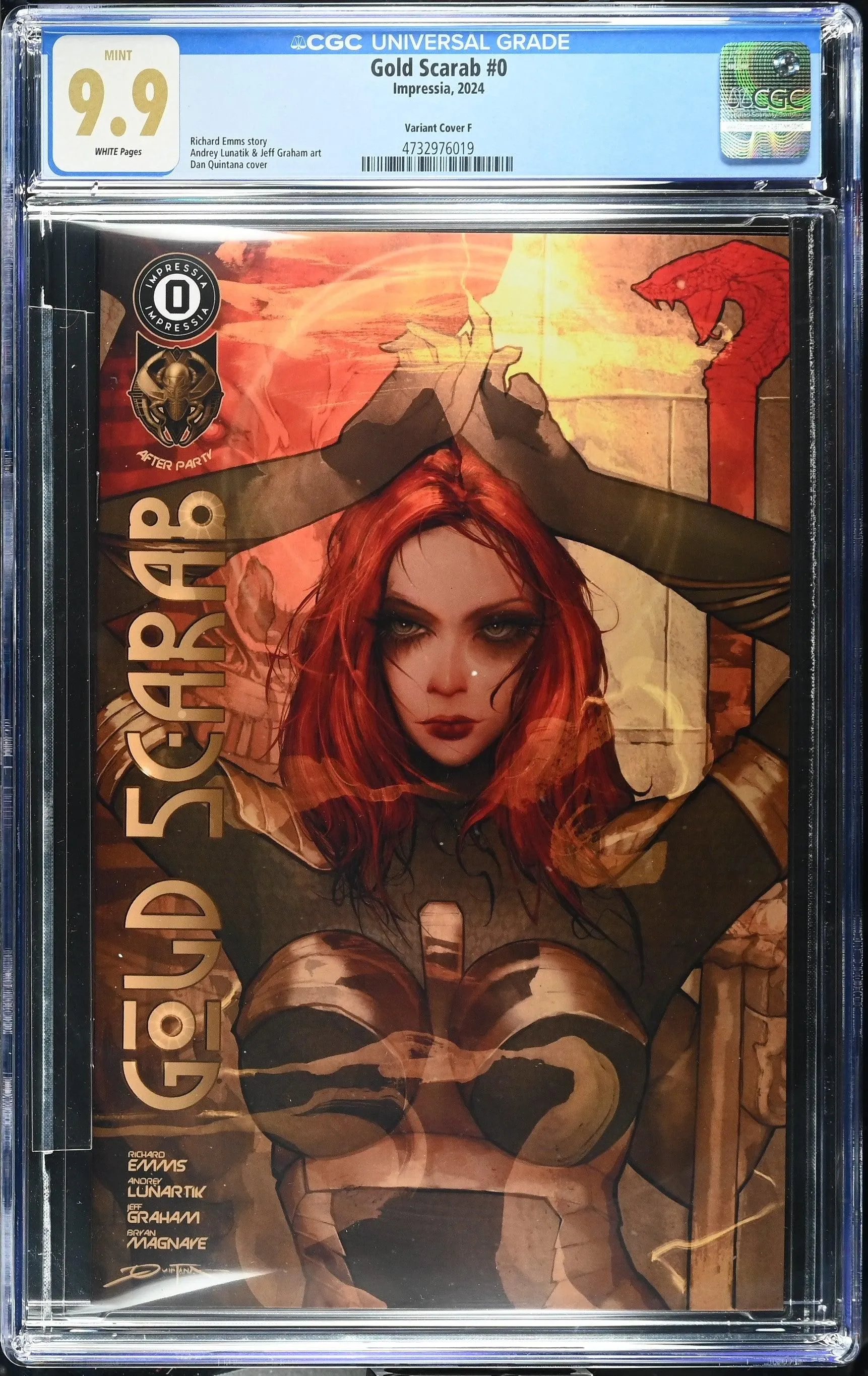 CGC 9.9 (MINT) GOLD SCARAB #0 DAN QUINTANA TRADE DRESS EXCLUSIVE