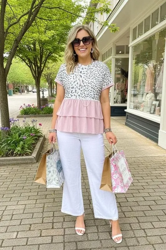 Lavender Leopard Baby Doll Top