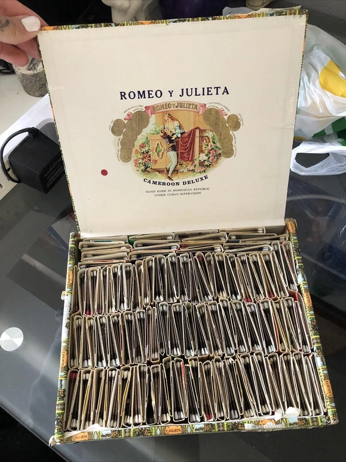 Wooden Romeo y Julieta Cigar Box Filled With 100+ Match Books