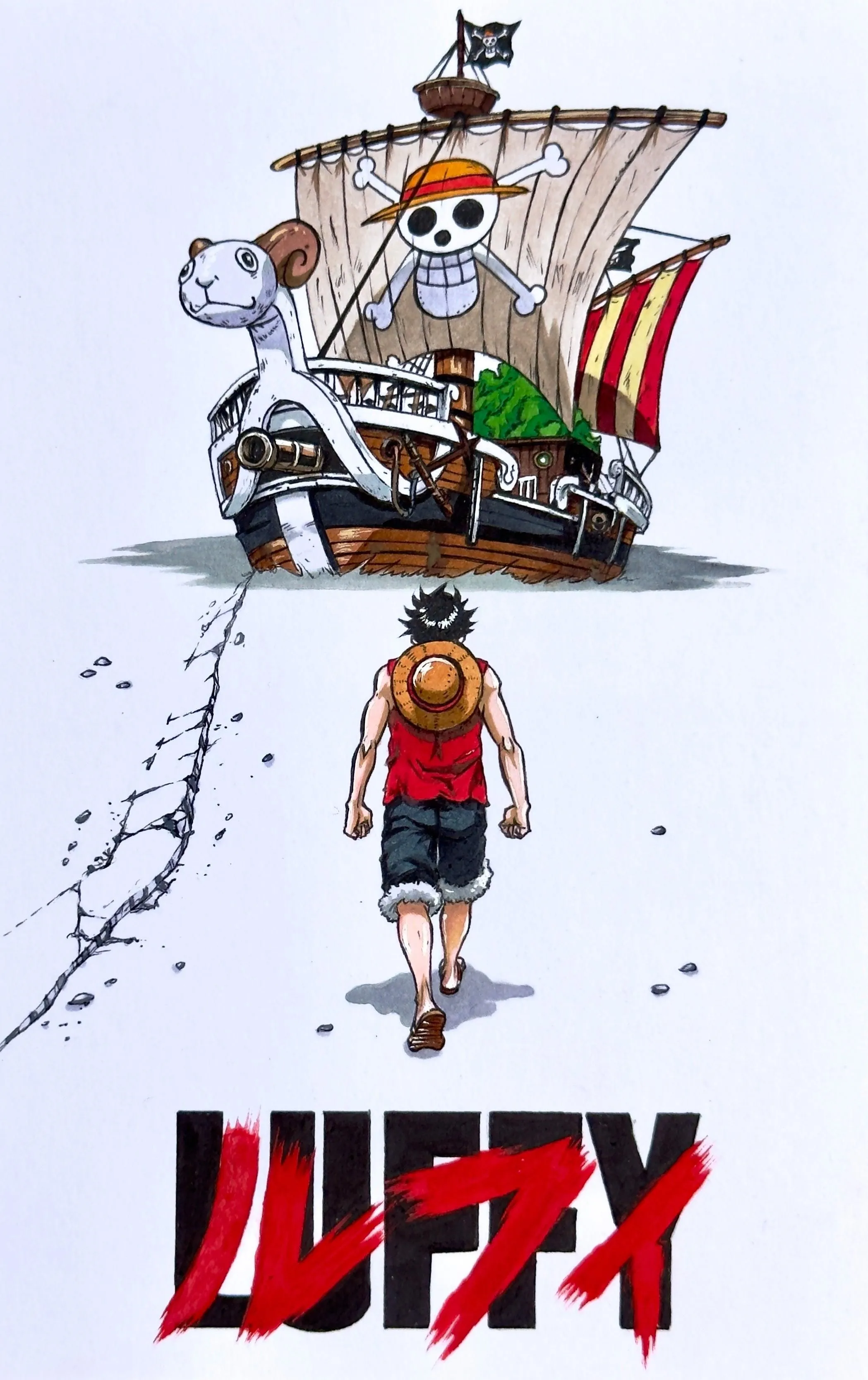 PRE-SALE: Luffy: Akira Homage – Anime Expo Nerd Honey Exclusive Drop 🎨 Original Artwork by Shehzan Qureshii 🔥 Limited Print Run Exclusive
