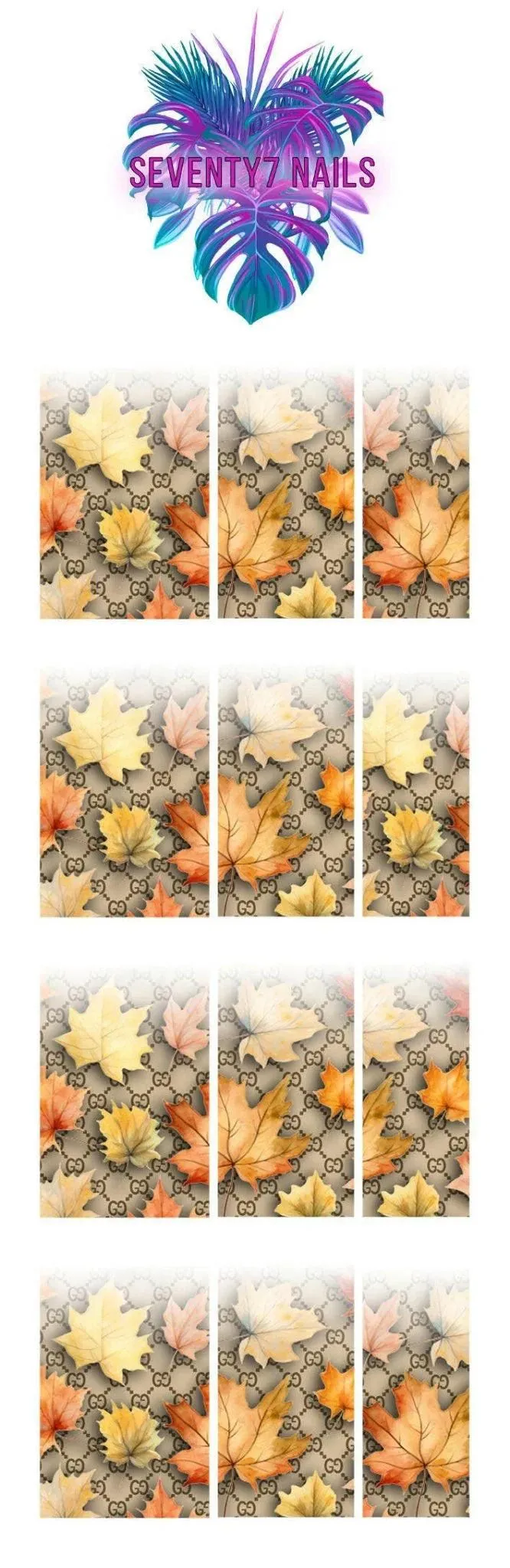 Ombre Waterslide Nail Decals - Fall G Pattern