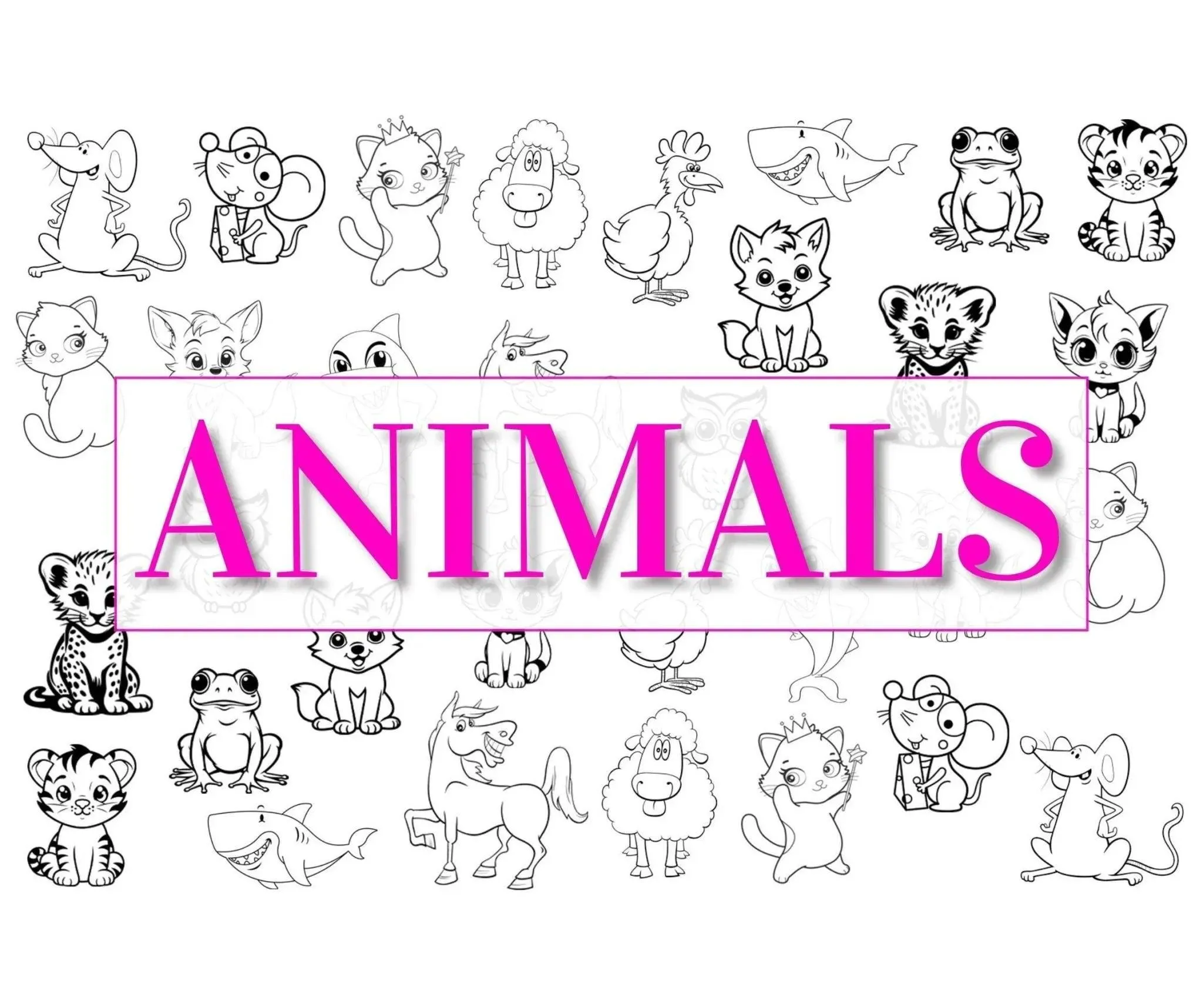 Nail Art Outline Decals - ANIMALS