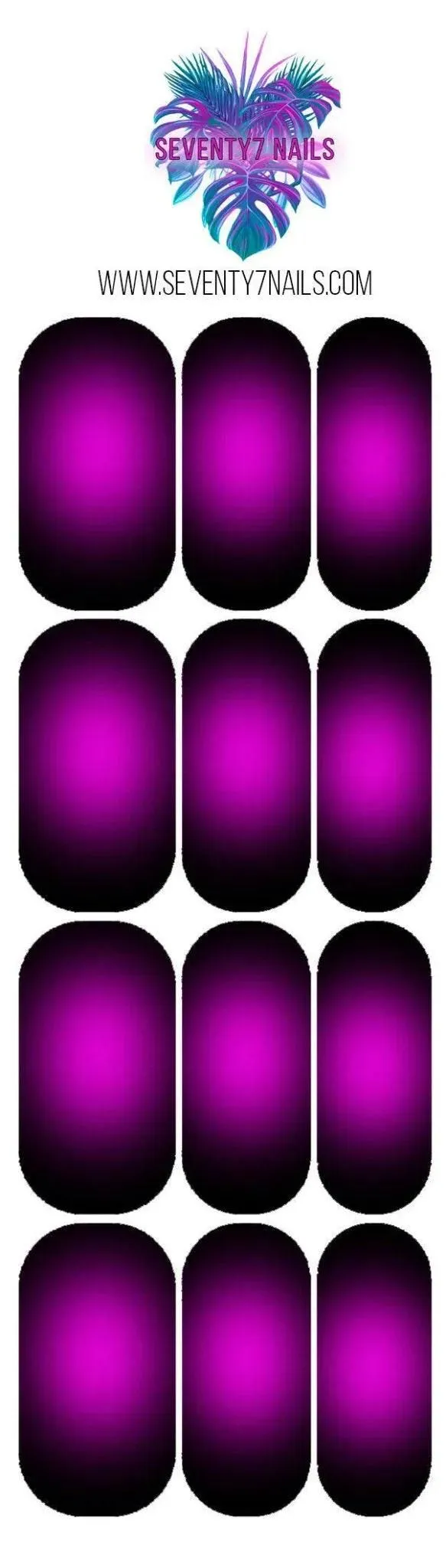 Aura Nail Decals - Pink on Black
