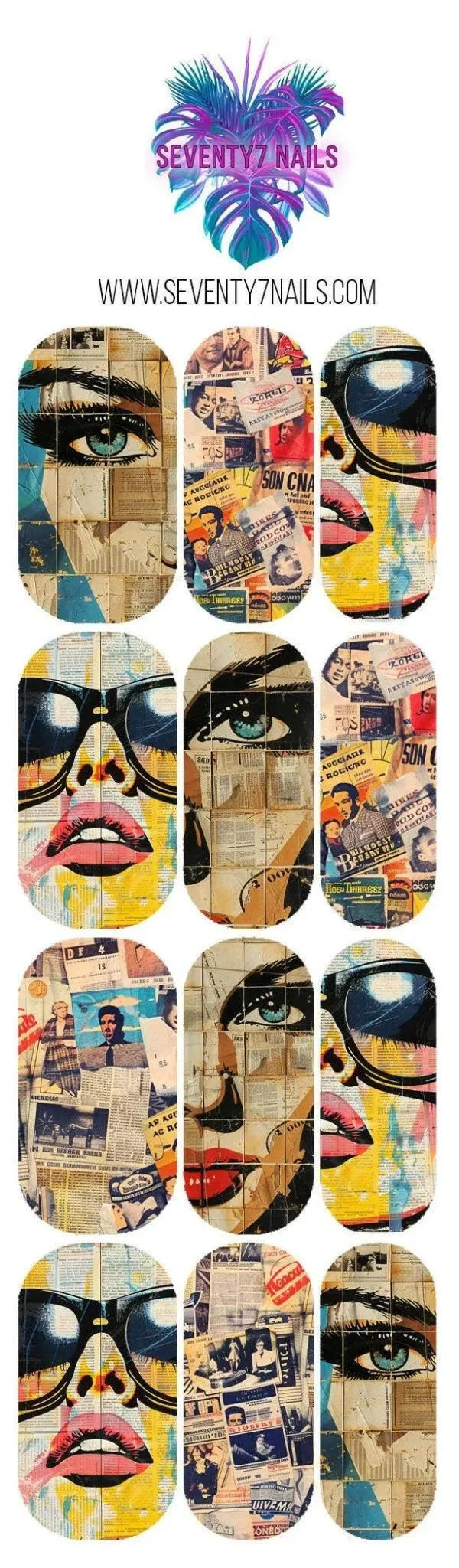 Waterslide Nail Decals - Vintage Pop Faces
