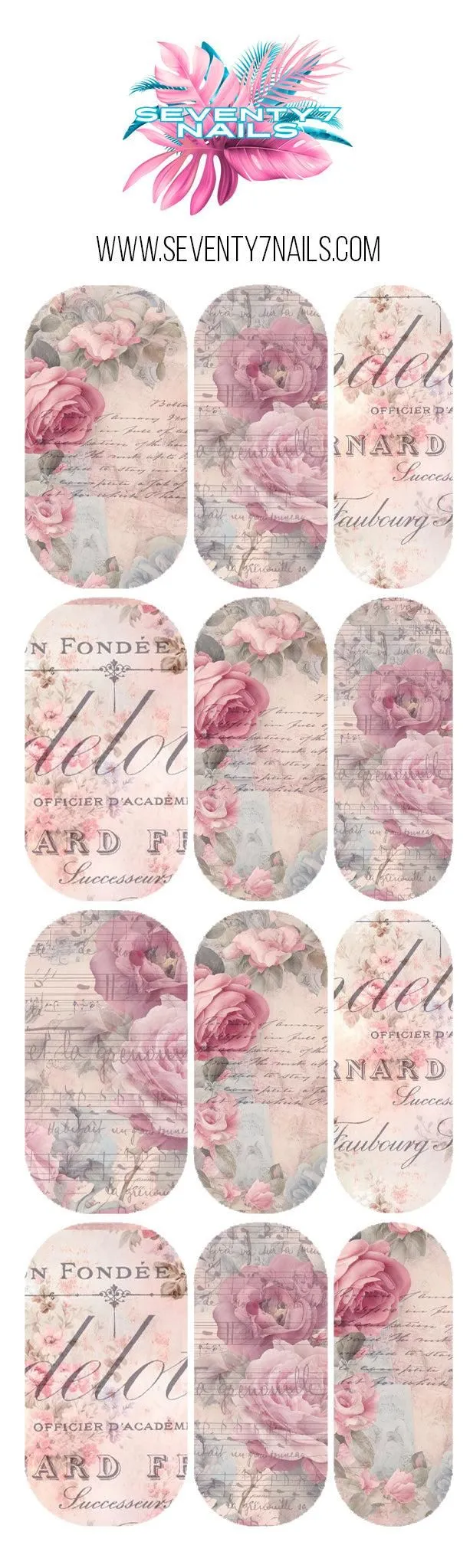 Waterslide Nail Decals - Blush Romance