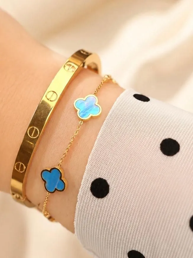 Sky Clover Armband | 18K vergoldet