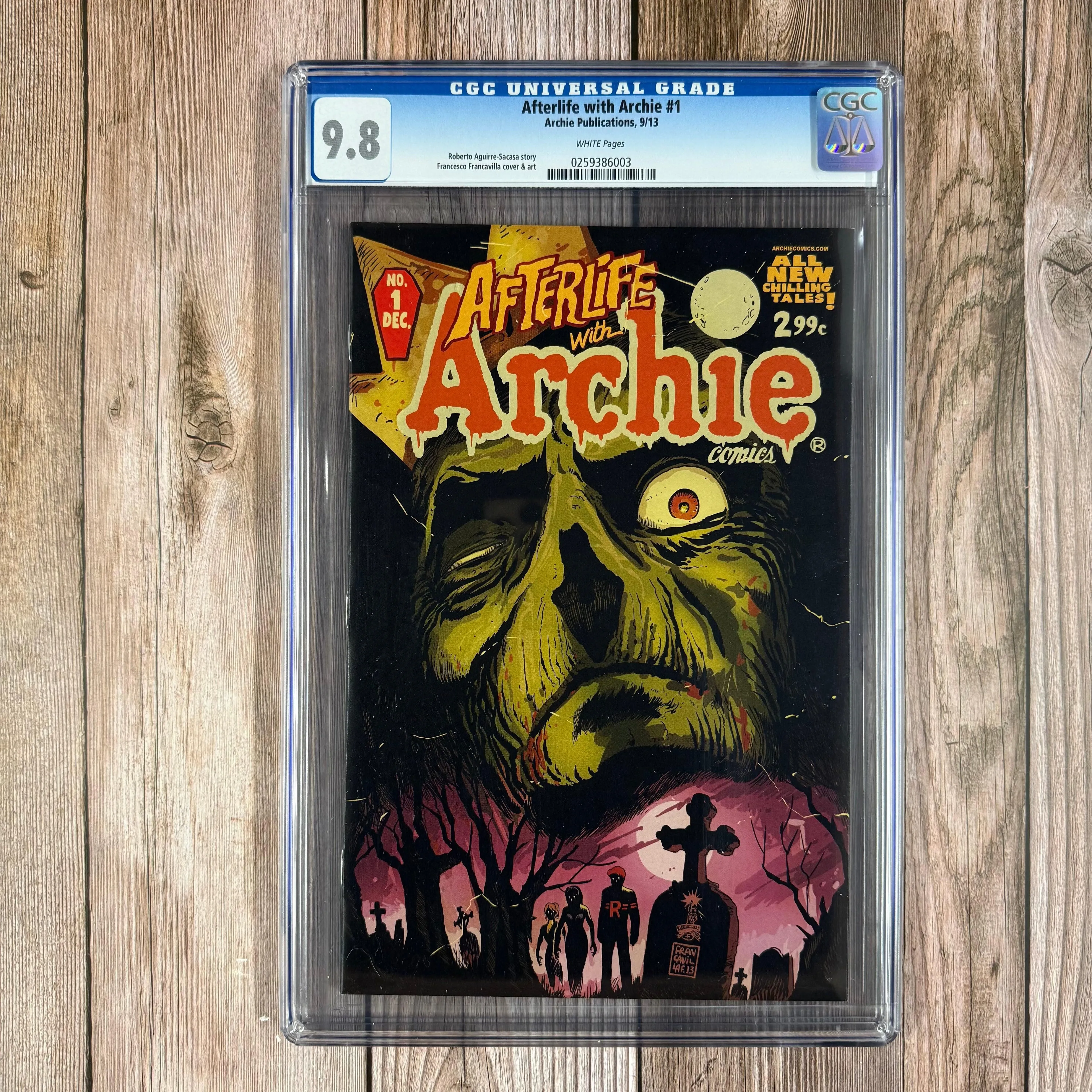 Afterlife with Archie #1 CGC 9.8 WP ICONIC Cover art by Francesco Francavilla , 1st ongoing Archie horror series. (Cert 6003)