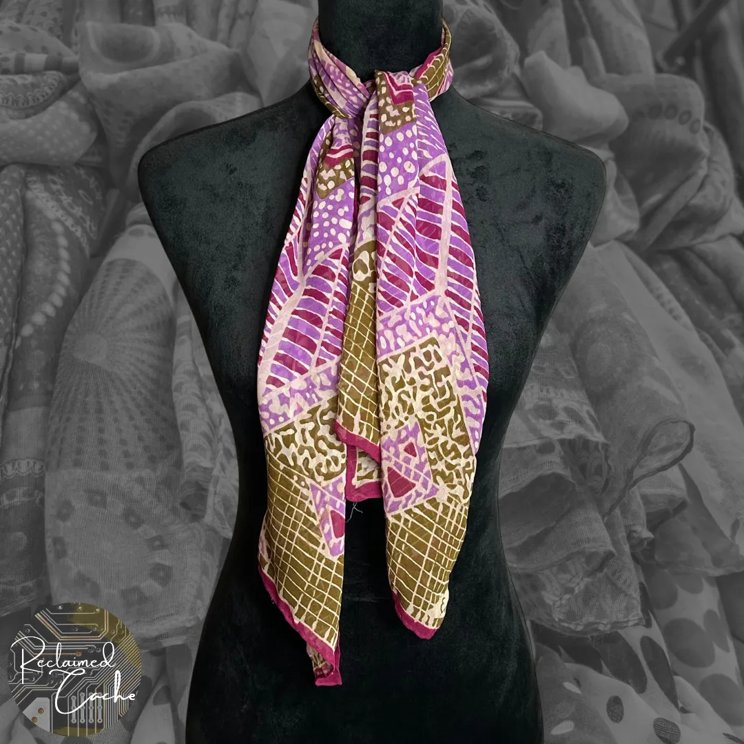 247 - Echo Purple and Brown Rectangle Scarf