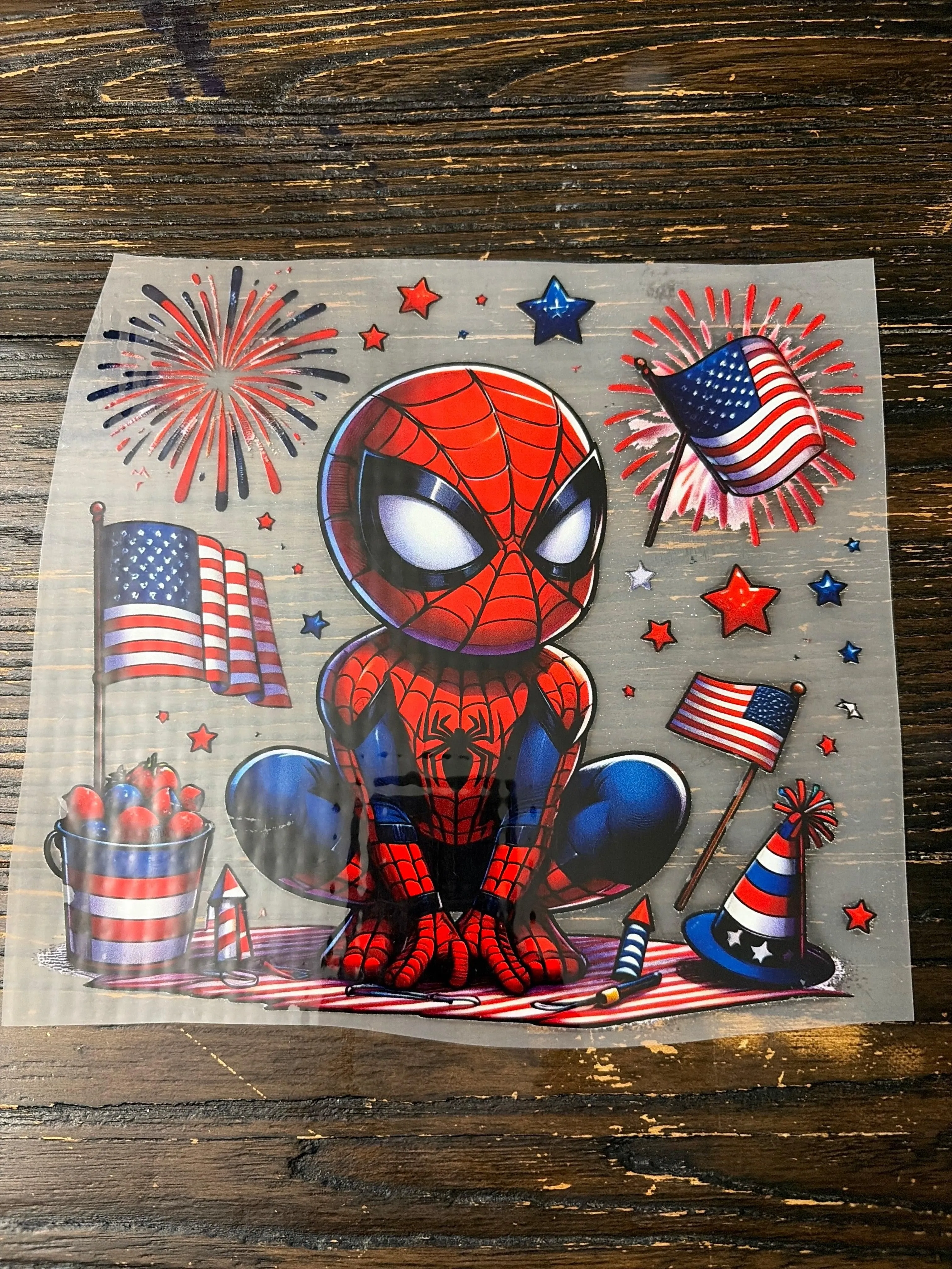 Spider patriotic Kids size DTF Transfer