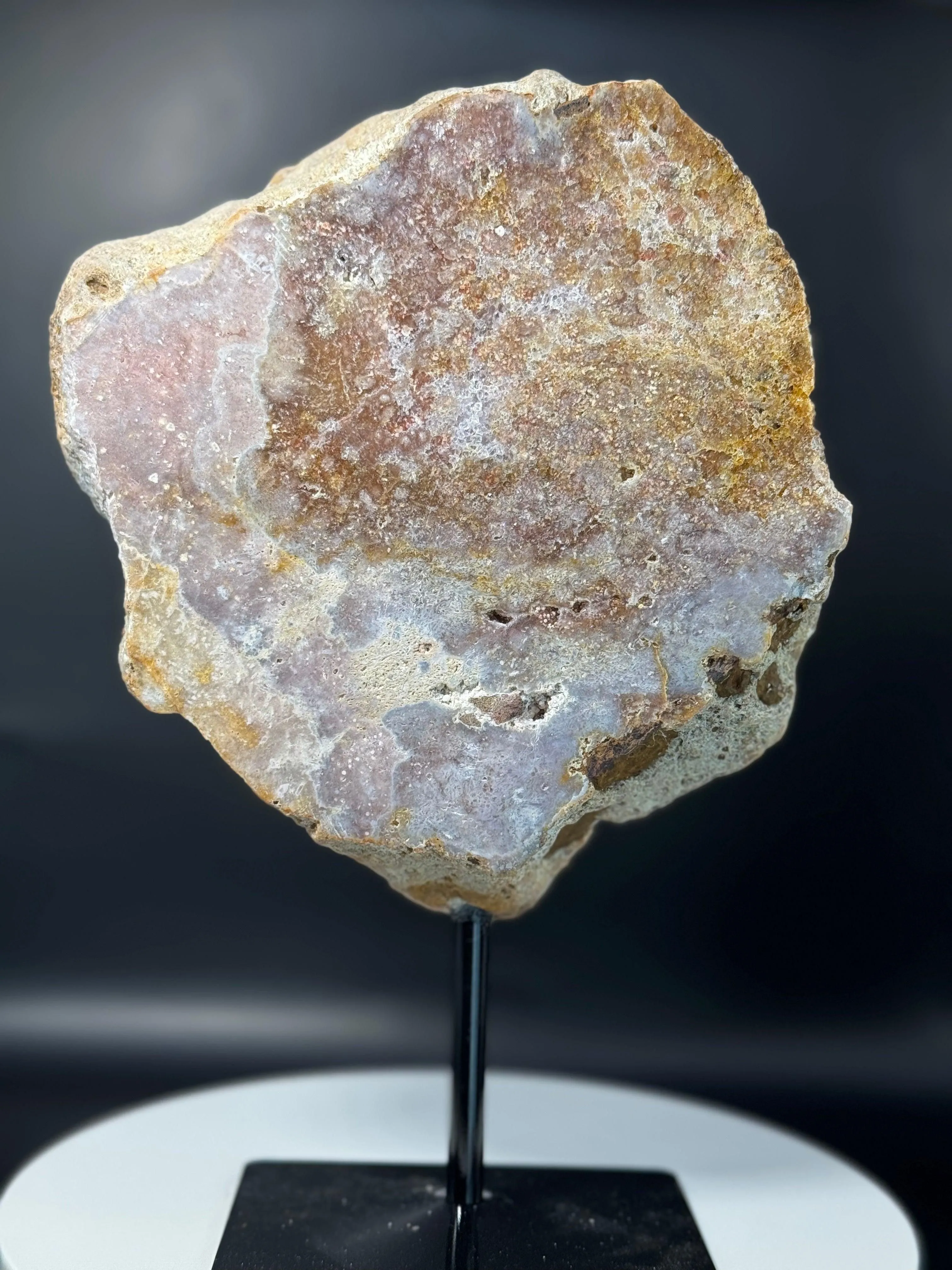 Pink Amethyst Slab on Stand from Brazil