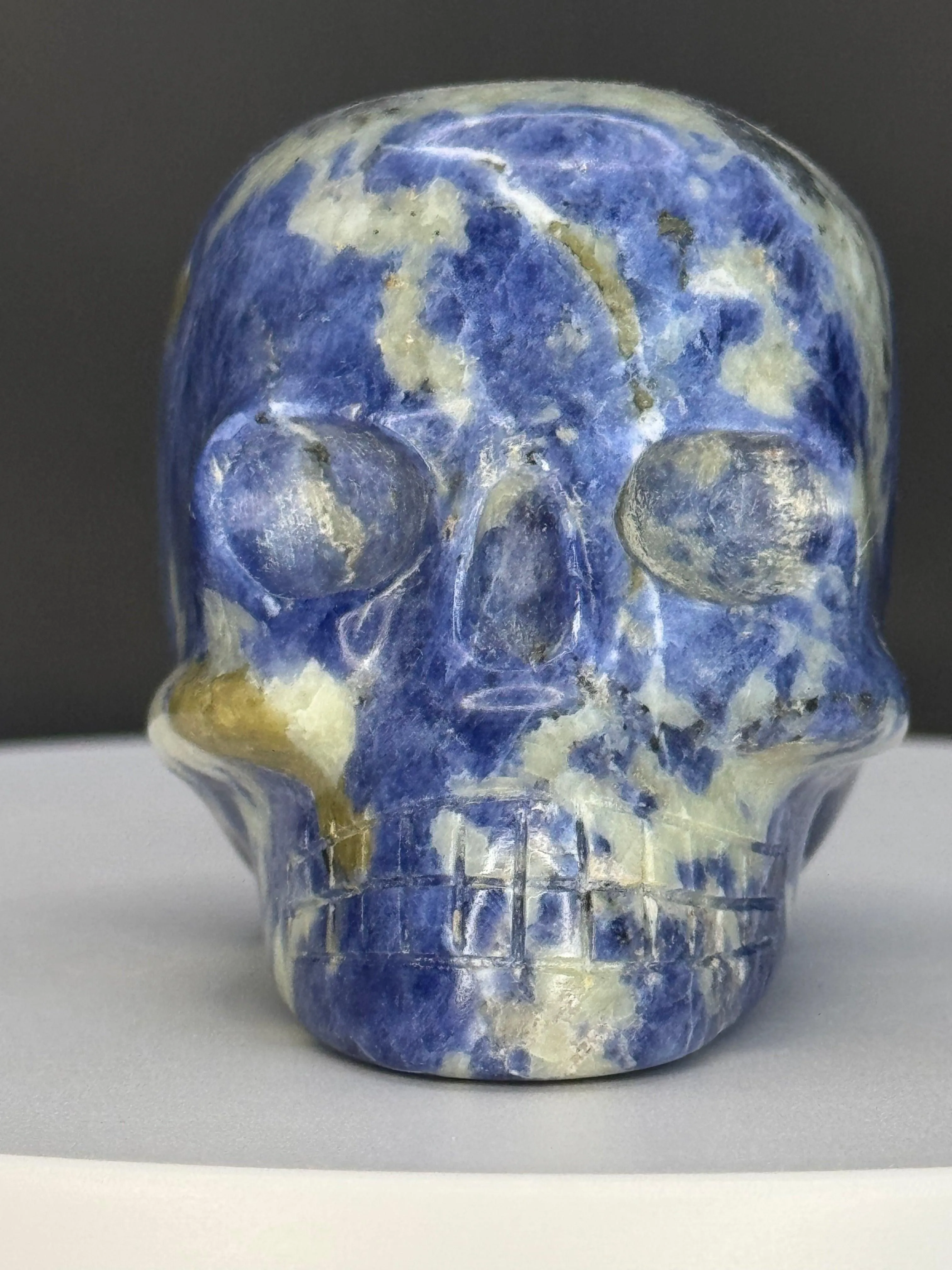 Hand Carved Sodalite Skull
