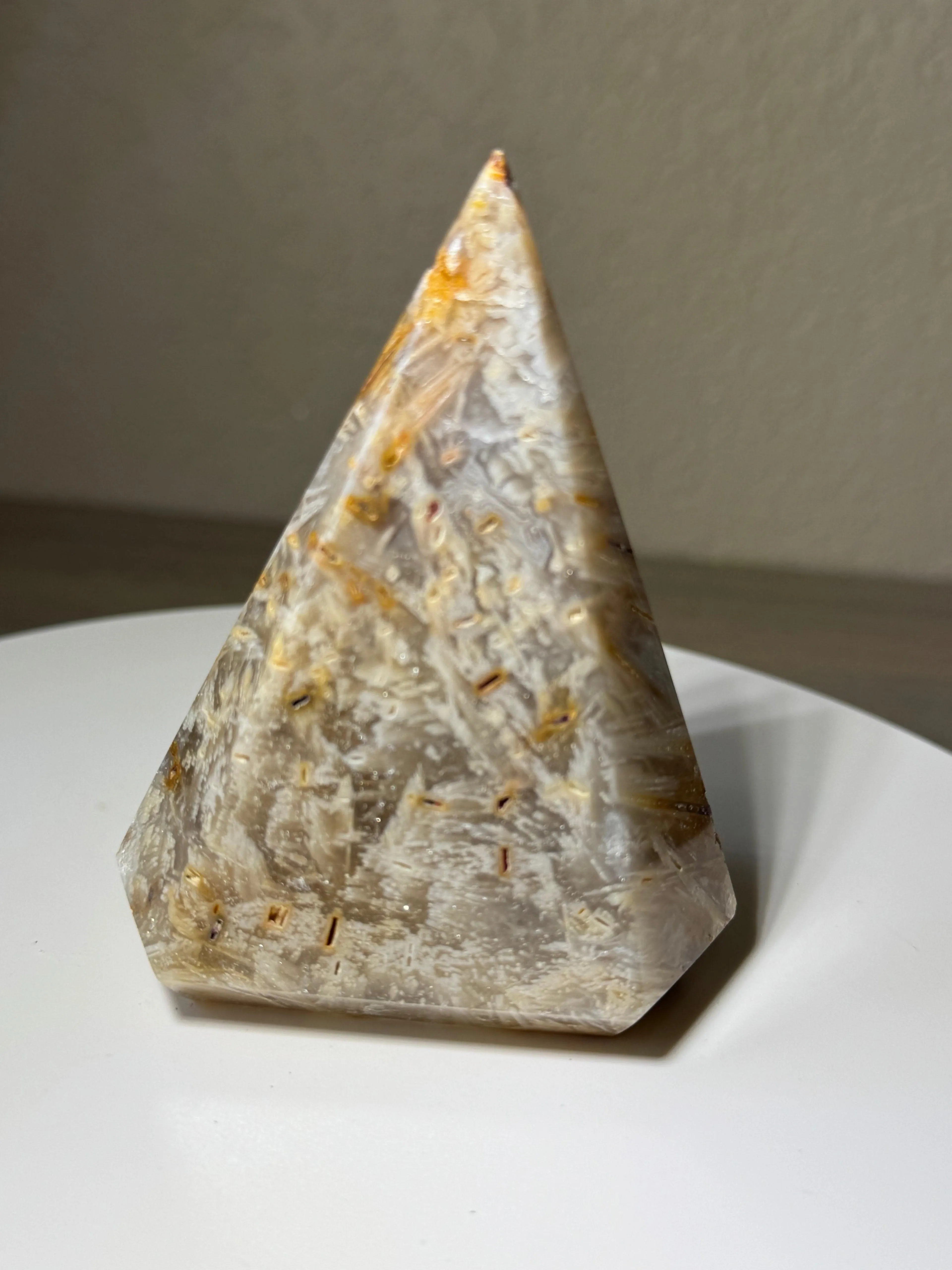 Brazilian Sagenite Agate, Diamond Shaped
