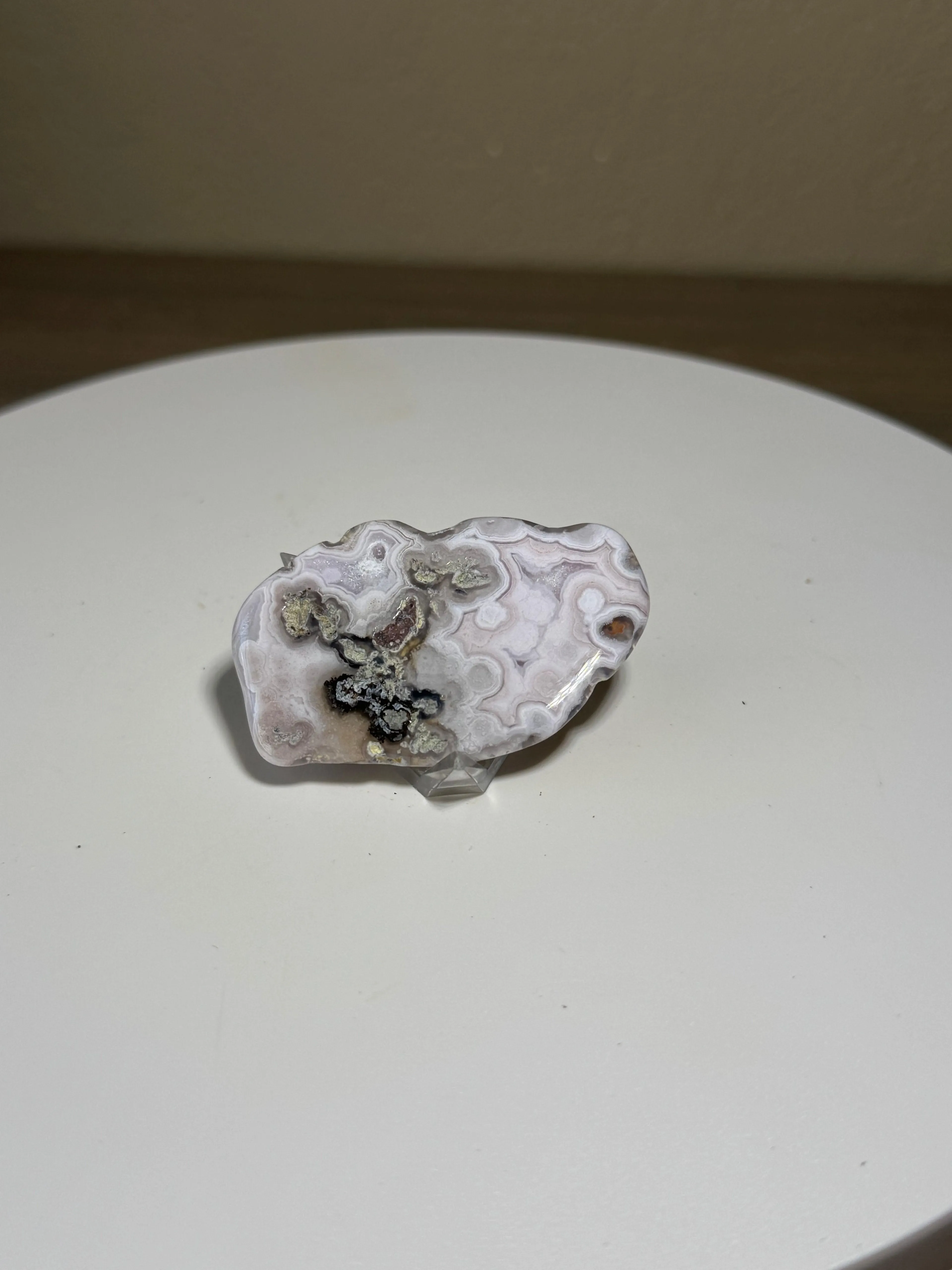 Polished Banded Brazilian Agate with stand
