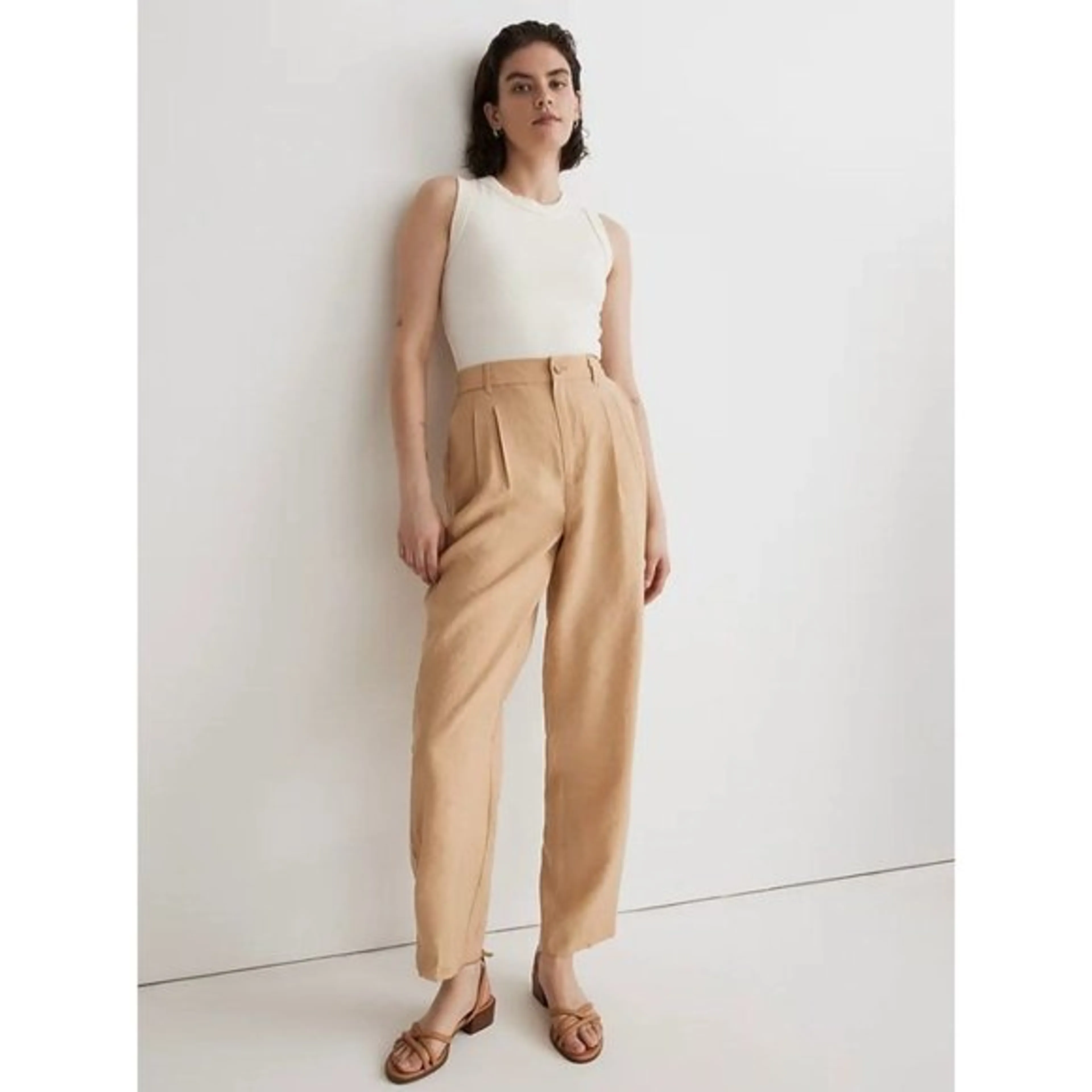 Madewell The Tailored Tapered Pant in Softdrape Beige‎ NWT 12 · Whatnot:  Buy, Sell & Go Live