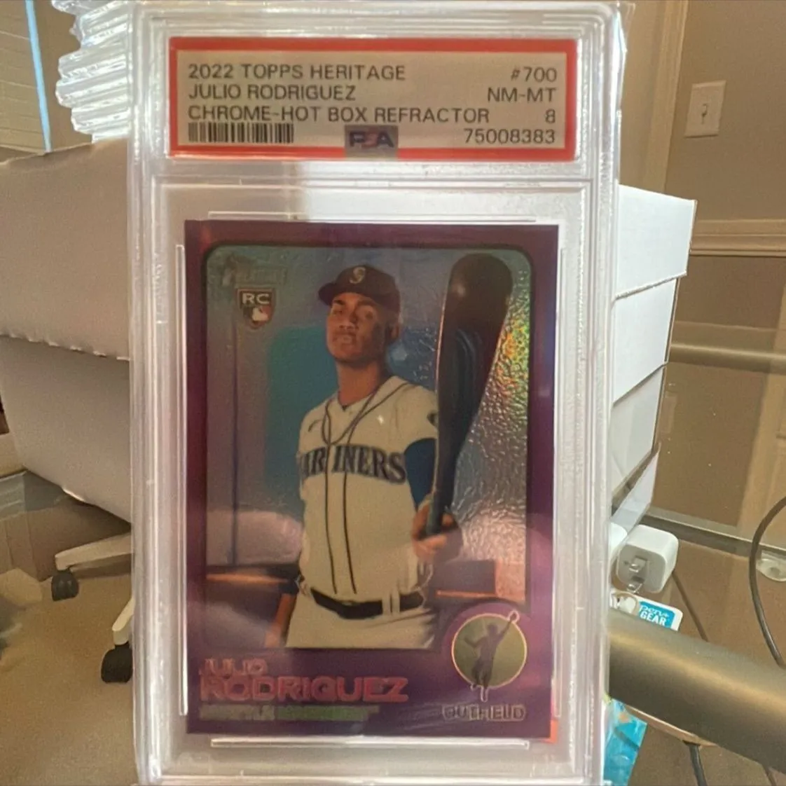 Product image for 2022 Topps Heritage Julio Rodriguez Chrome RC.